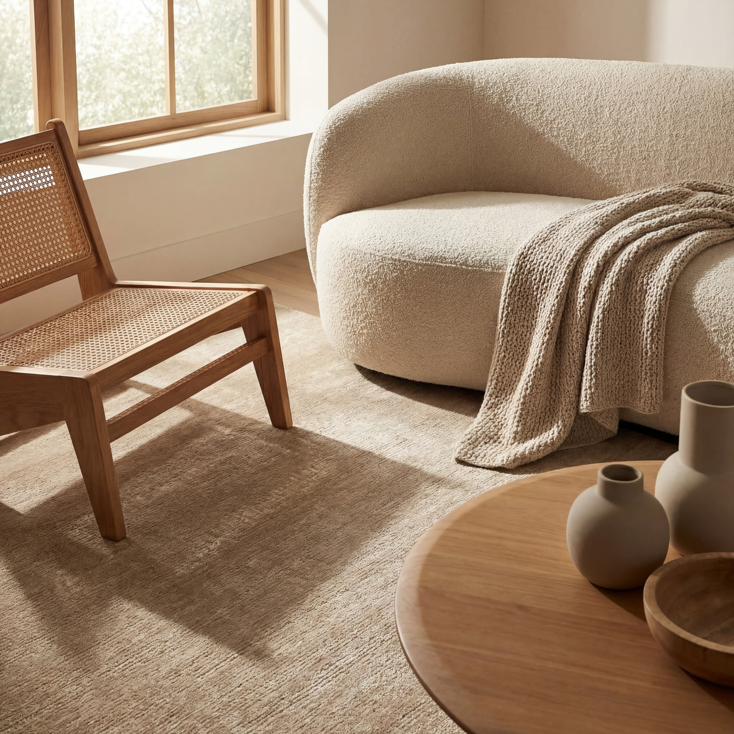 Arrel Speckled Wool-Blend Rug | Fawn - Image 4