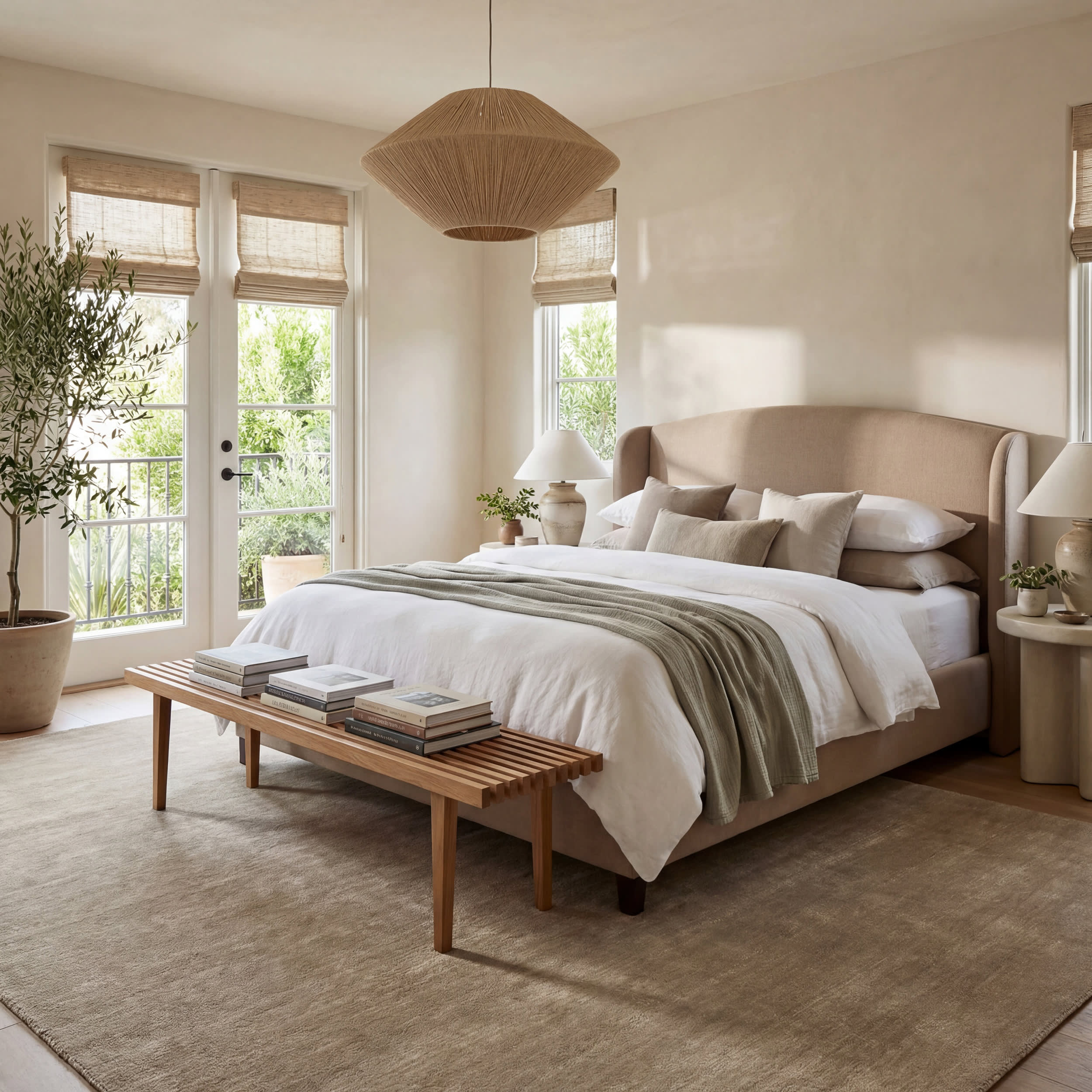 Arrel Speckled Wool-Blend Rug | Fawn - Image 9