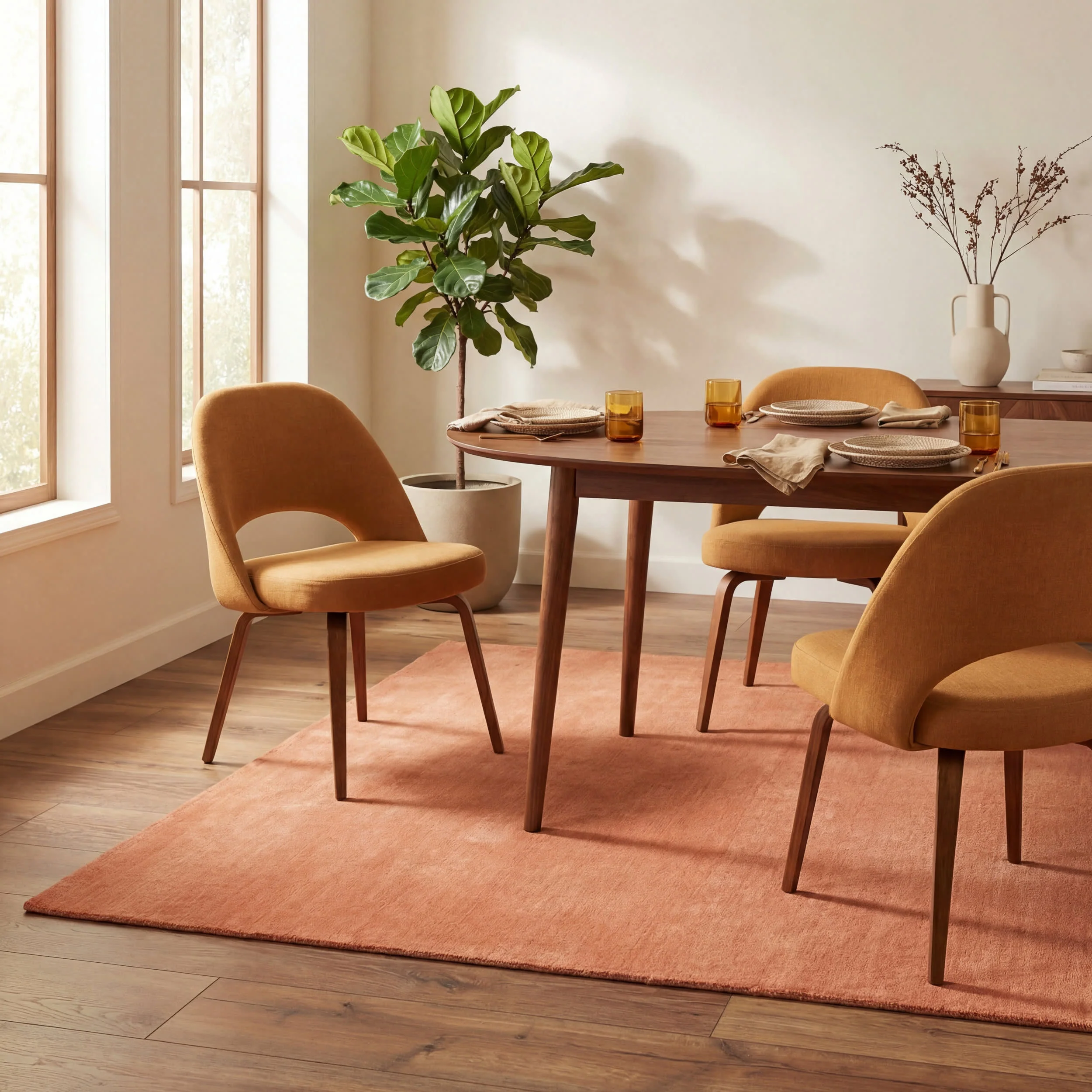 Arrel Speckled Wool-Blend Rug | Orange - Image 7