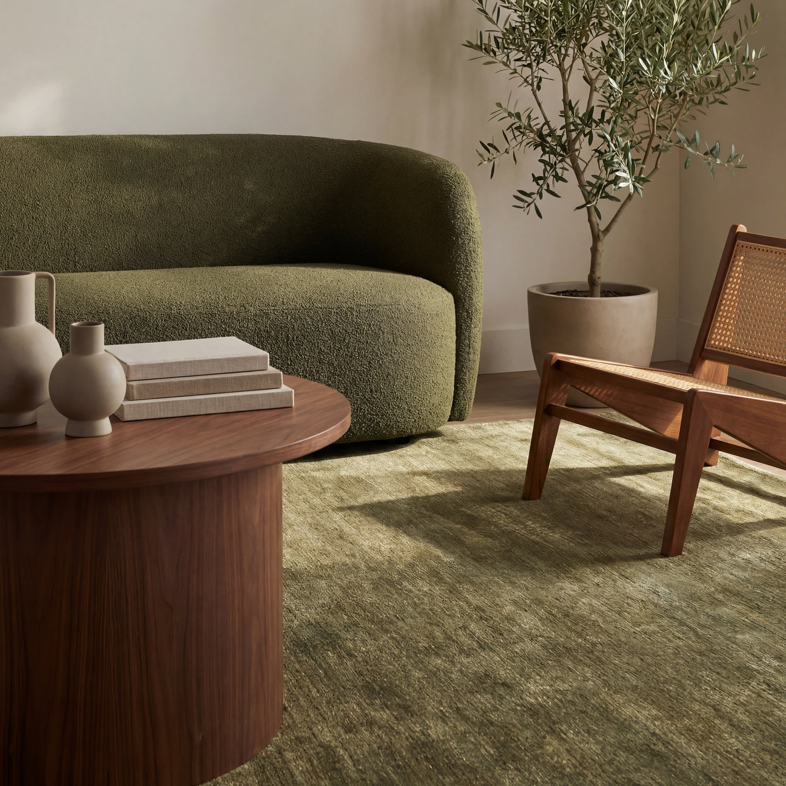 Arrel Speckled Wool-Blend Rug | Verdant Green - Image 4