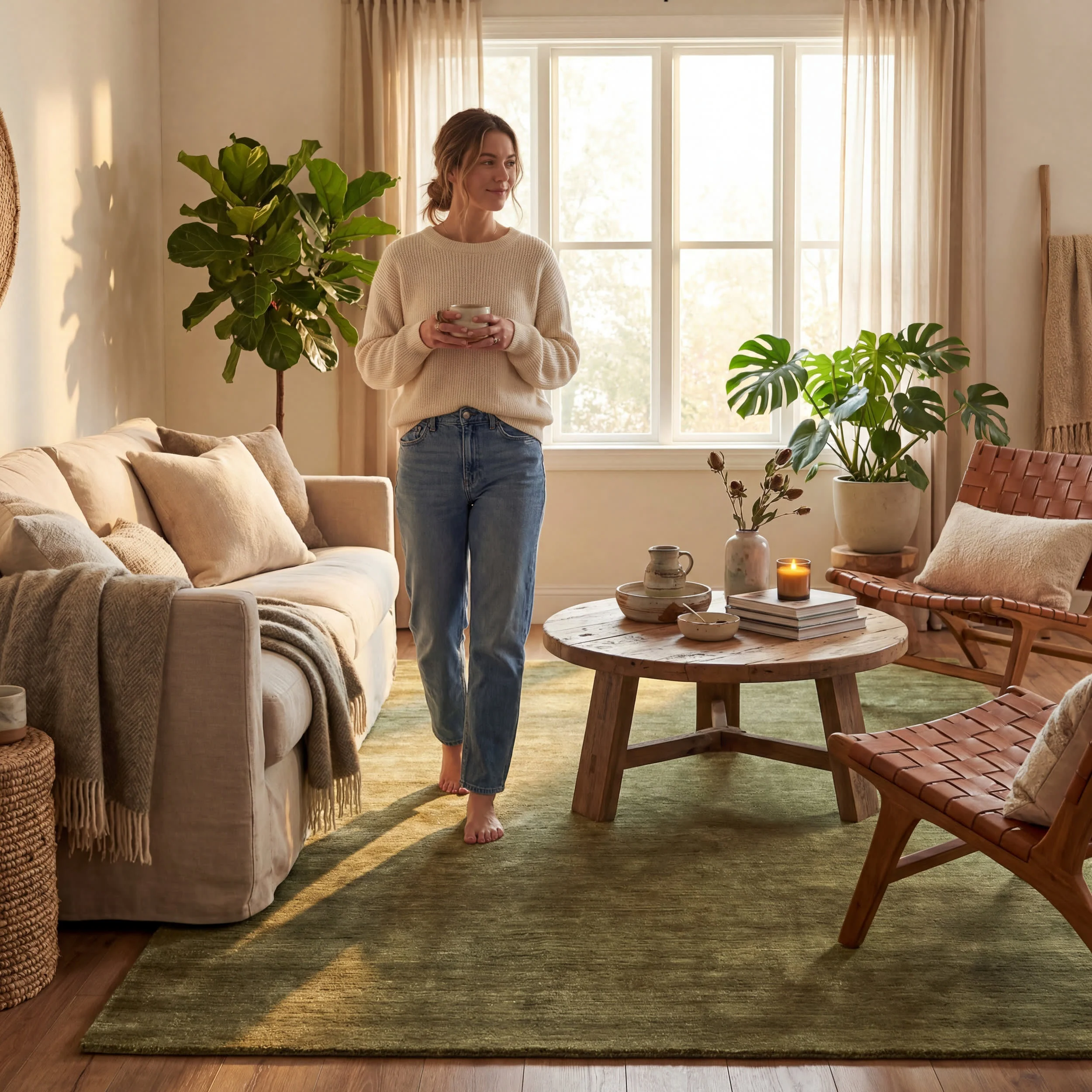 Arrel Speckled Wool-Blend Rug | Verdant Green - Image 8