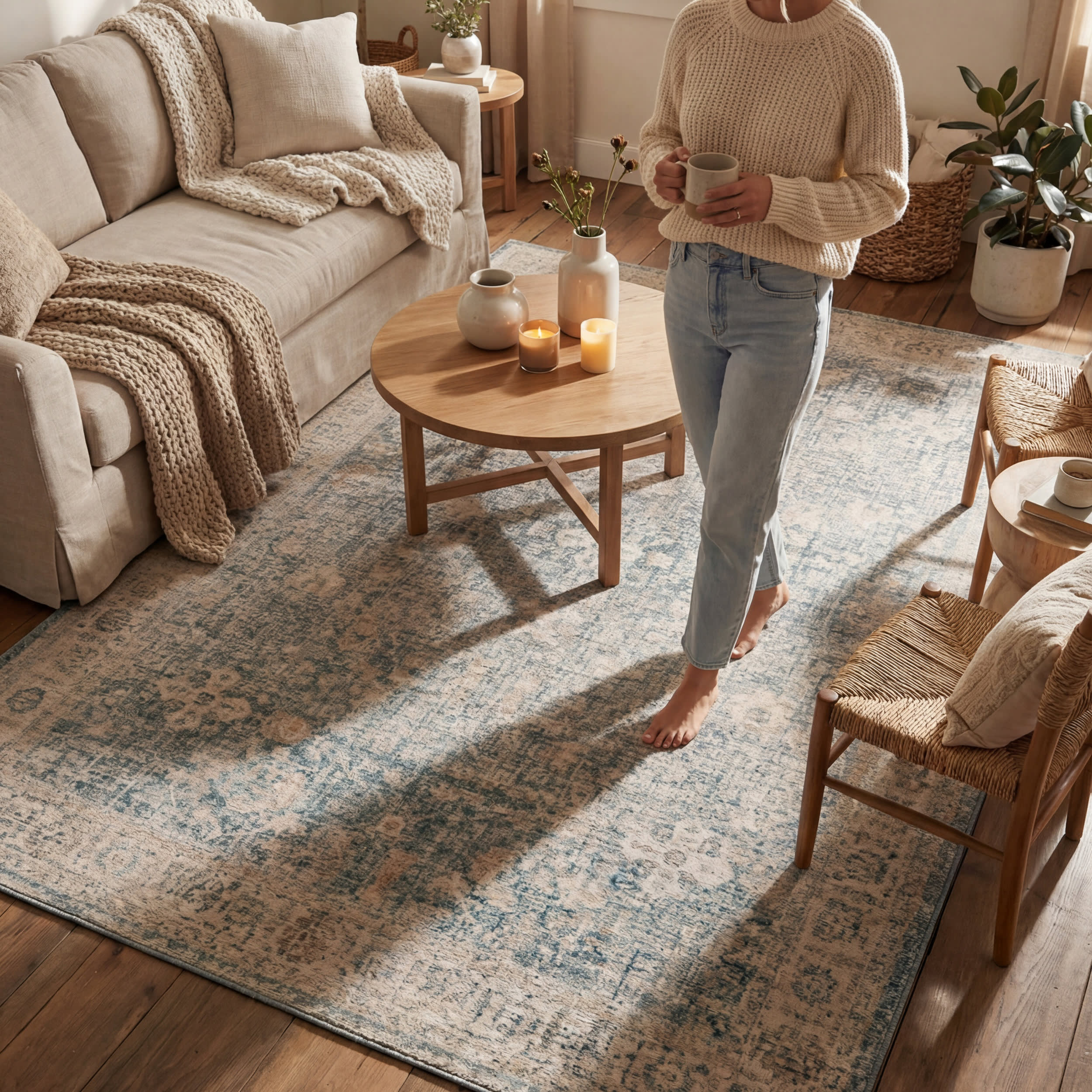 Asani Modern Abstract Rug | Beige - Image 9