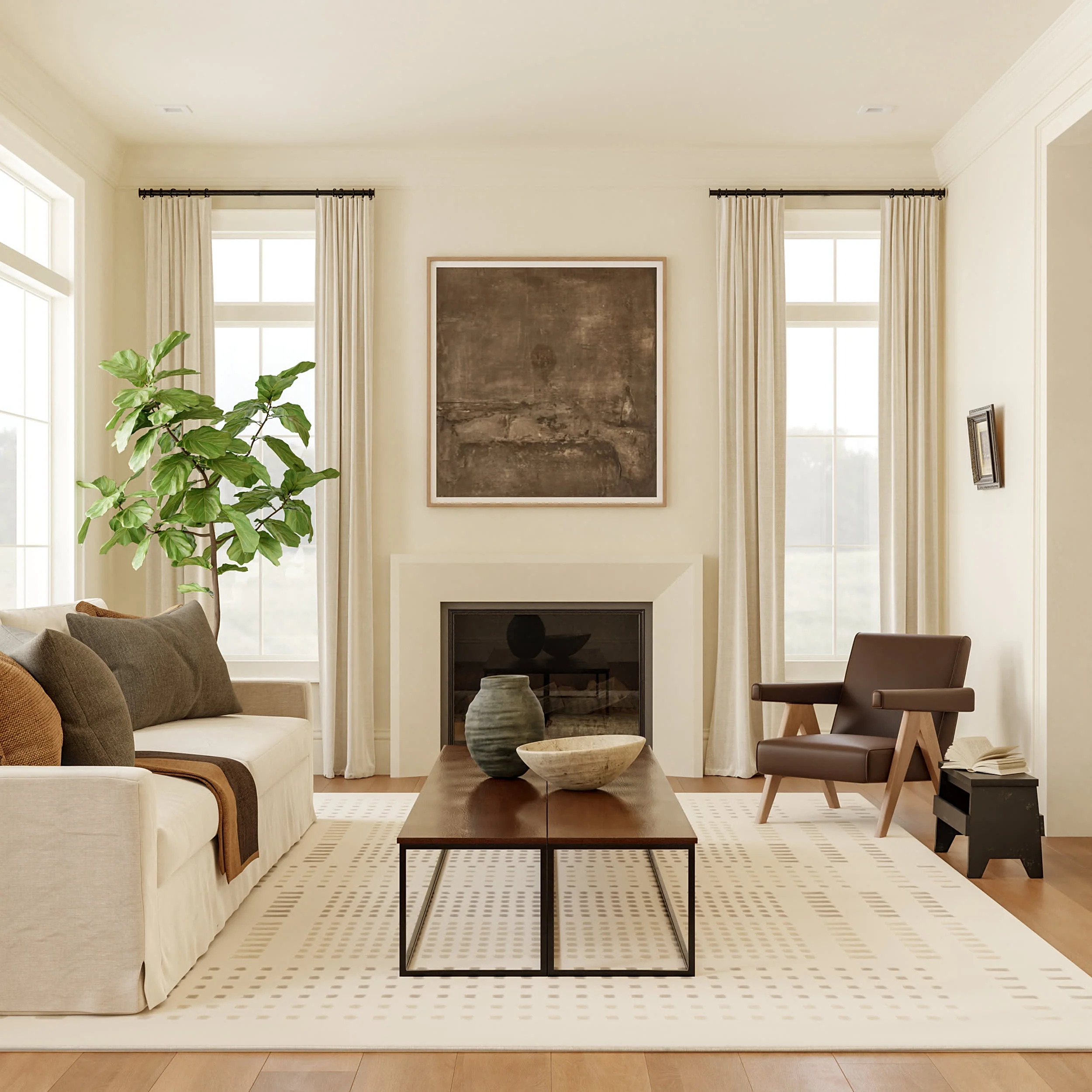 Asbury Plush Textured Washable Rug | Cream/Grey - Image 2