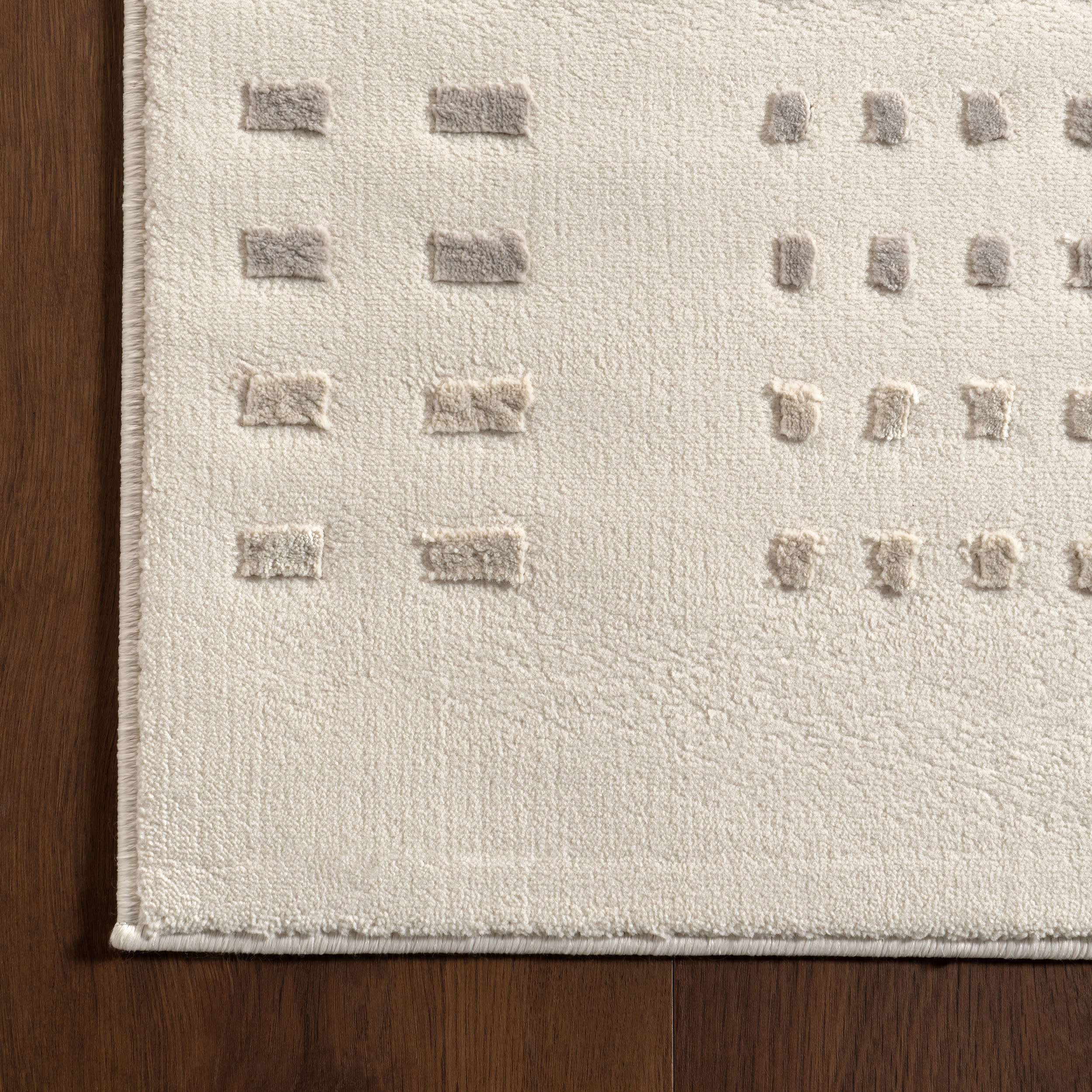 Asbury Plush Textured Washable Rug | Cream/Grey - Image 3
