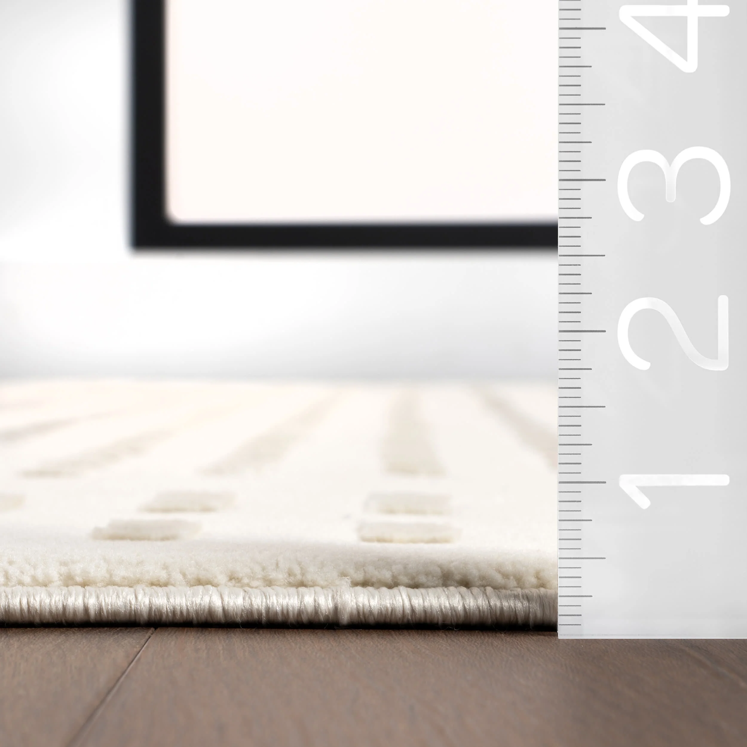 Asbury Plush Textured Washable Rug | Cream/Grey - Image 5