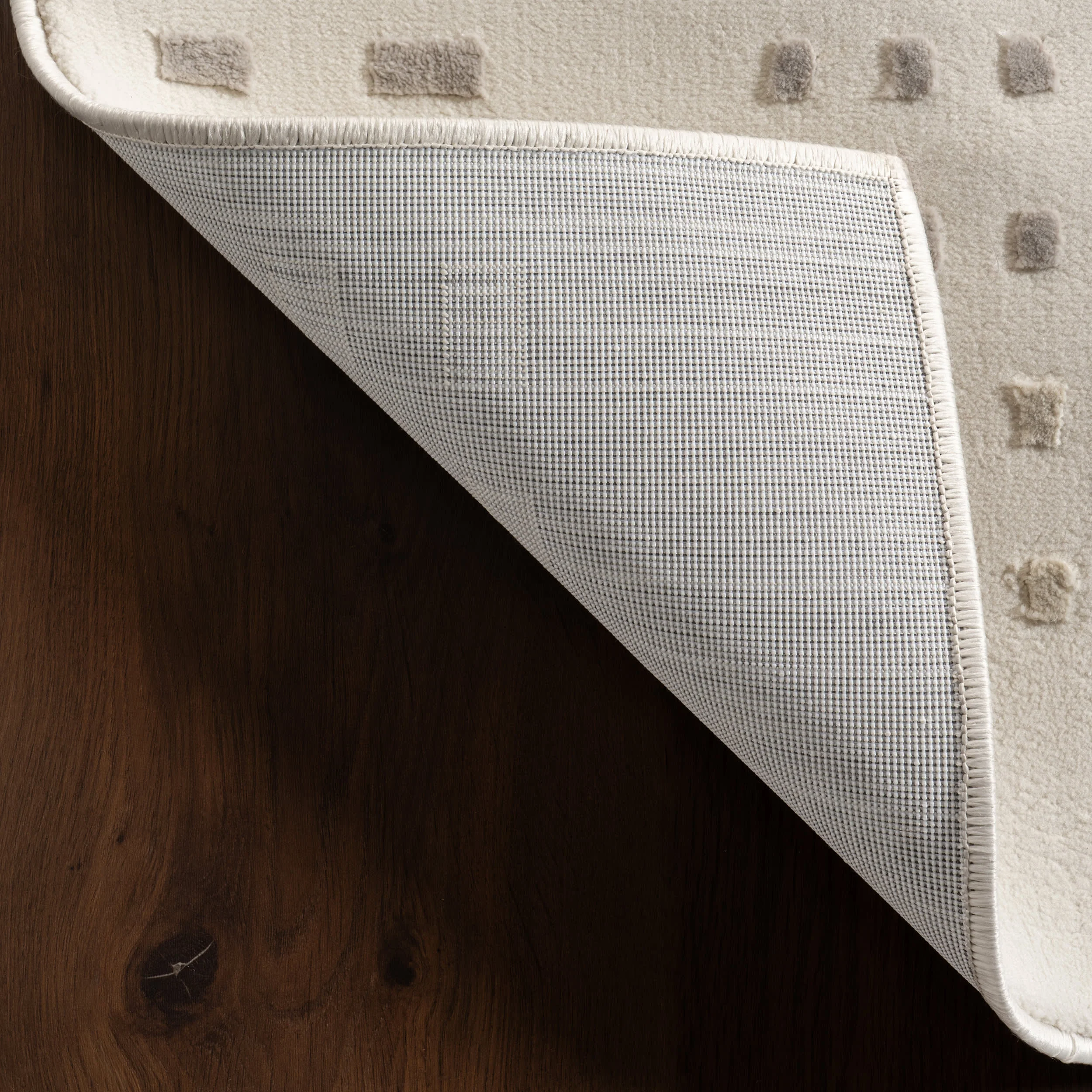 Asbury Plush Textured Washable Rug | Cream/Grey - Image 6