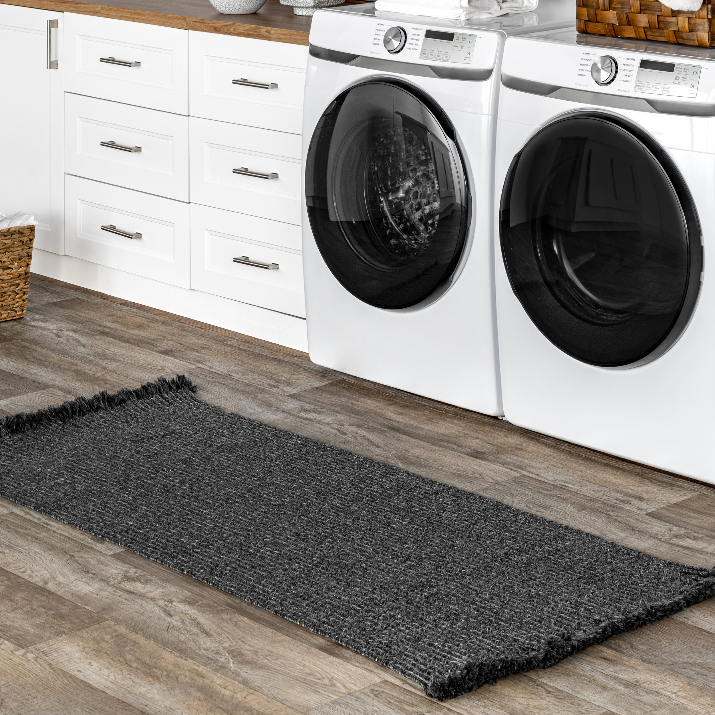 Ashen Braided Tassel Indoor/Outdoor Rug | Charcoal - Image 2