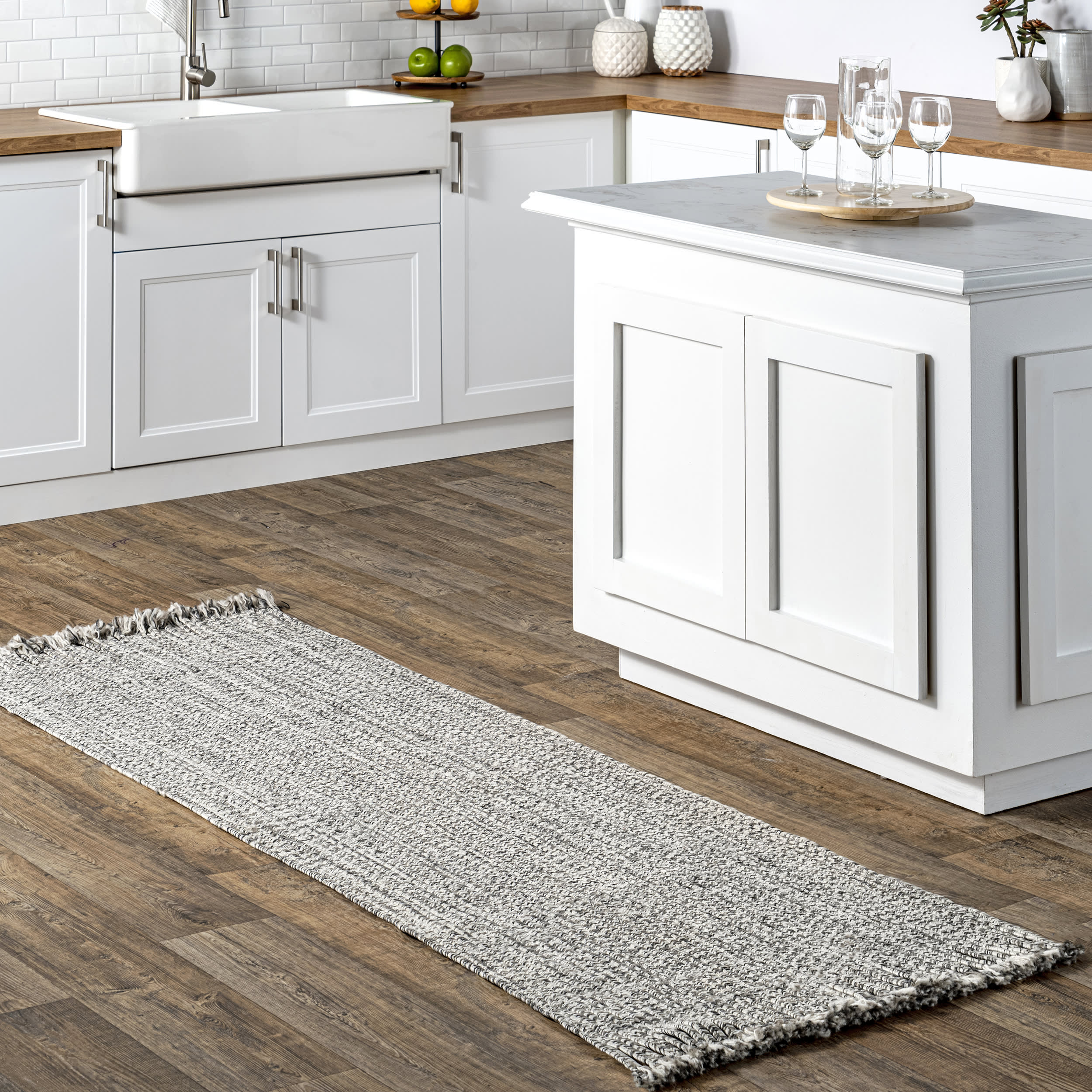 Ashen Braided Tassel Indoor/Outdoor Rug | Salt and Pepper - Image 2