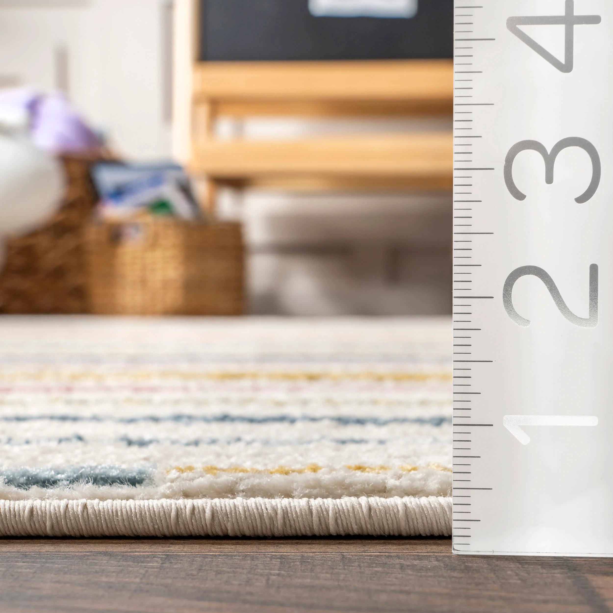 Ashleigh Kids Carved Stripe Rug | Multicolor - Image 5