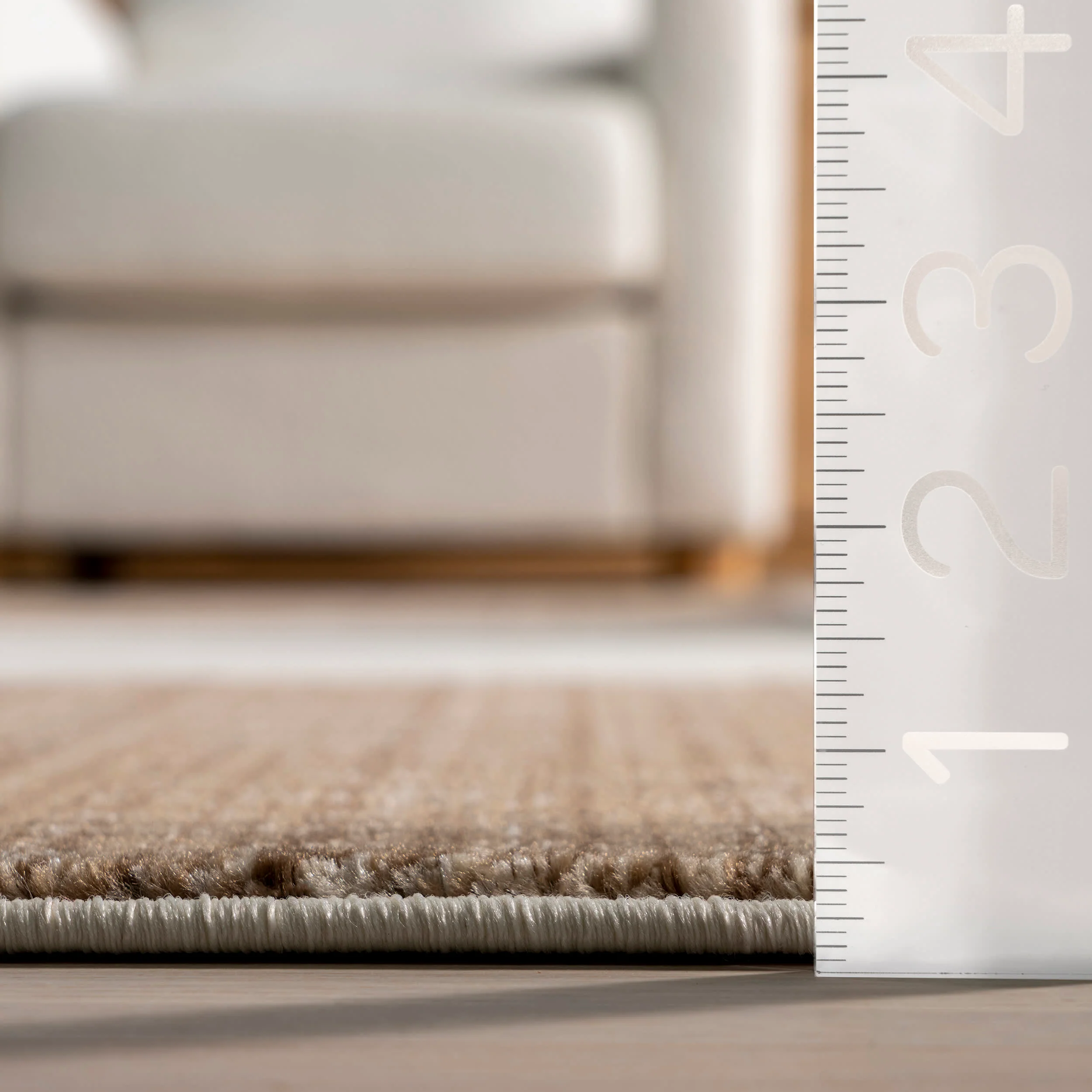 Aspen Checkerboard Fringed Rug | Brown - Image 4