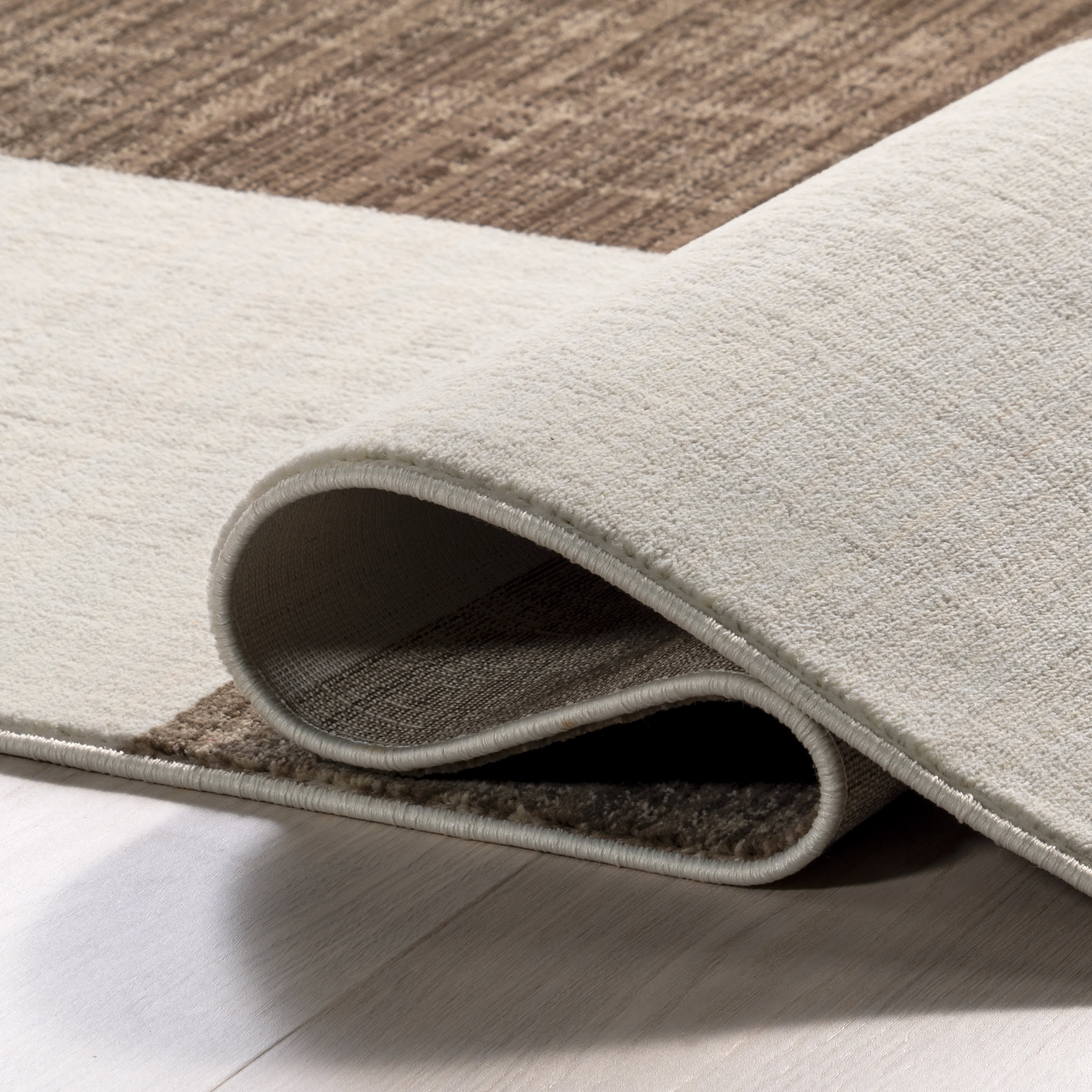 Aspen Checkerboard Fringed Rug | Brown - Image 6
