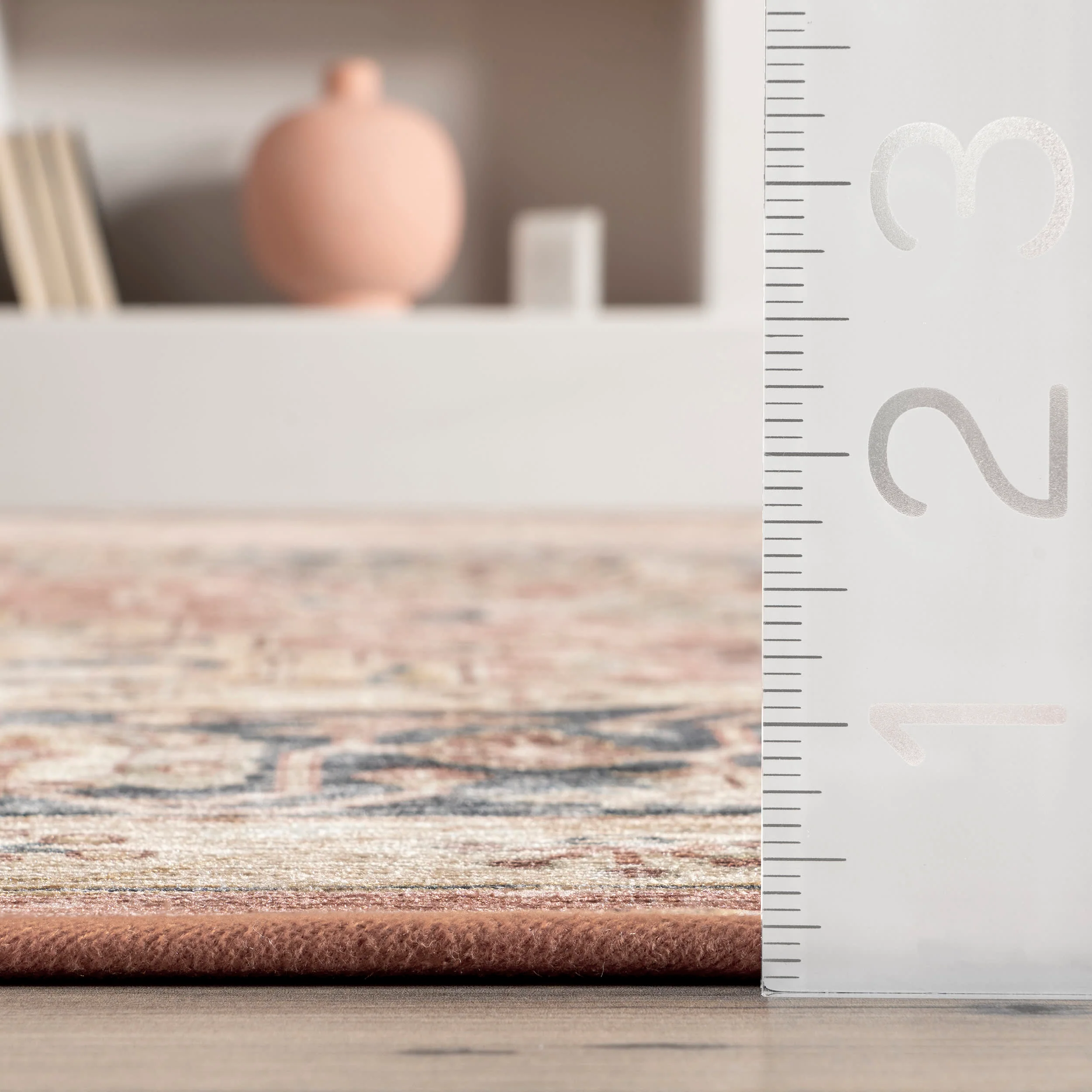 Astreza Washable Distressed Rug | Peach - Image 5