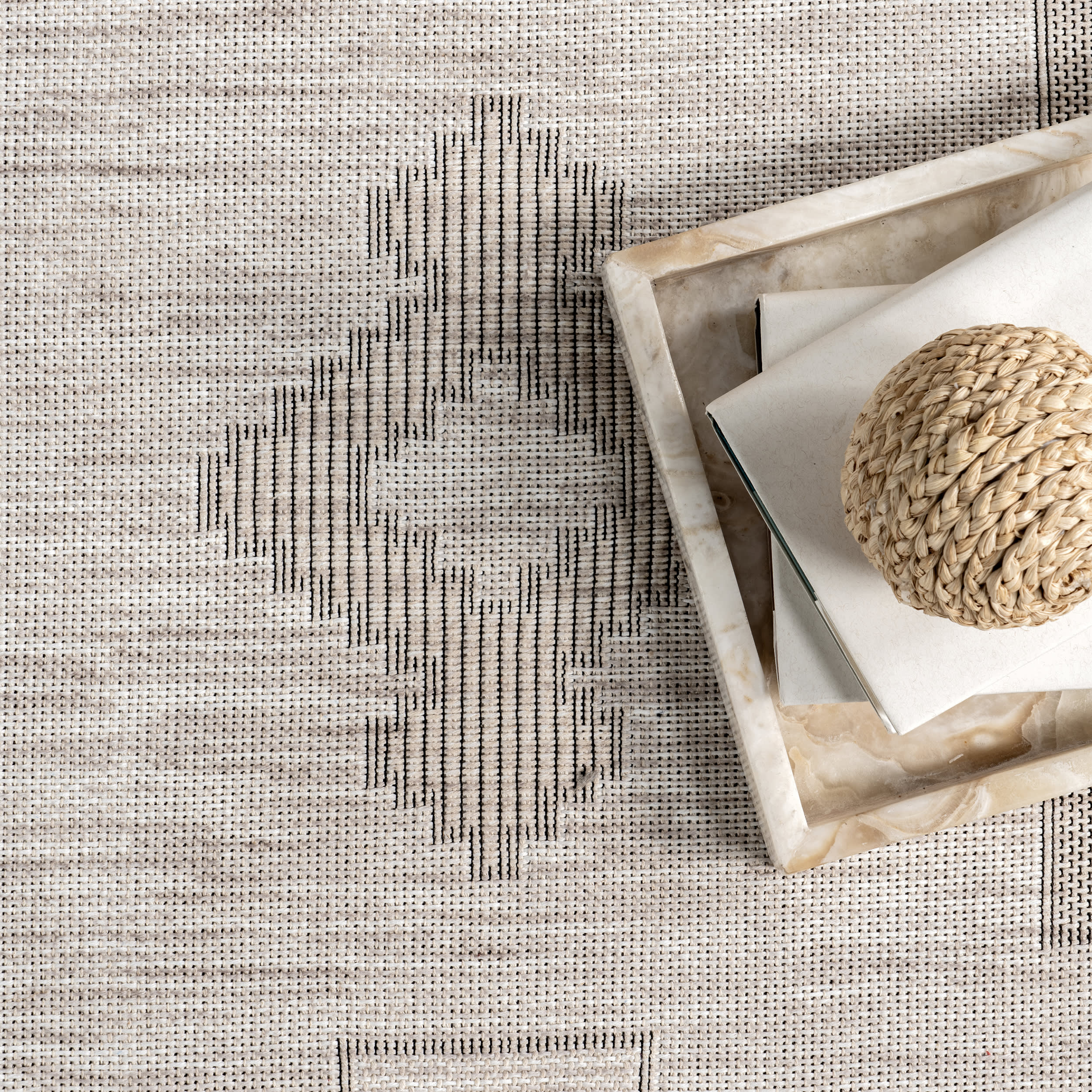 Astrid Geometric Washable Rug | Ivory - Image 7