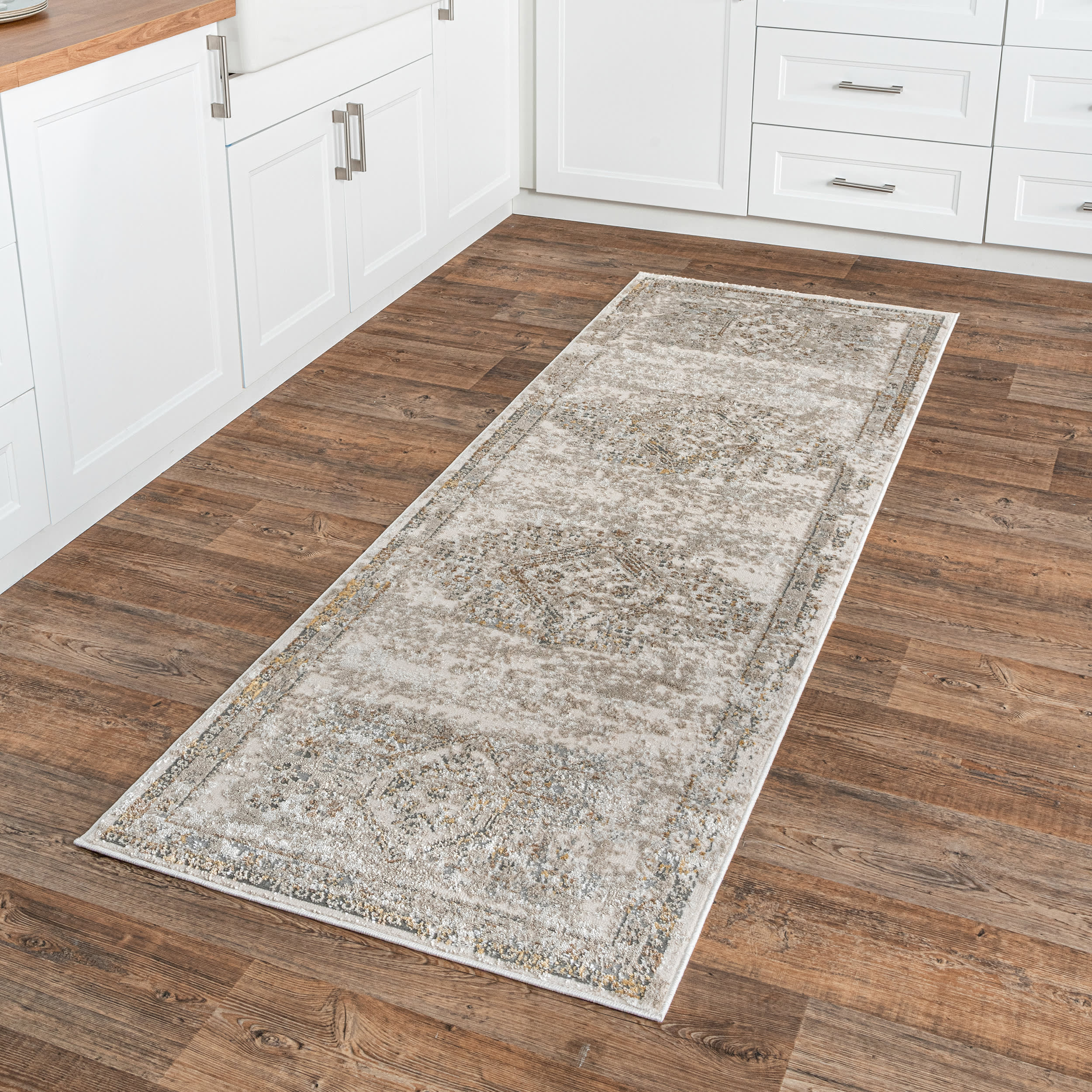 Athena Faded Medallion Rug | Beige - Image 2