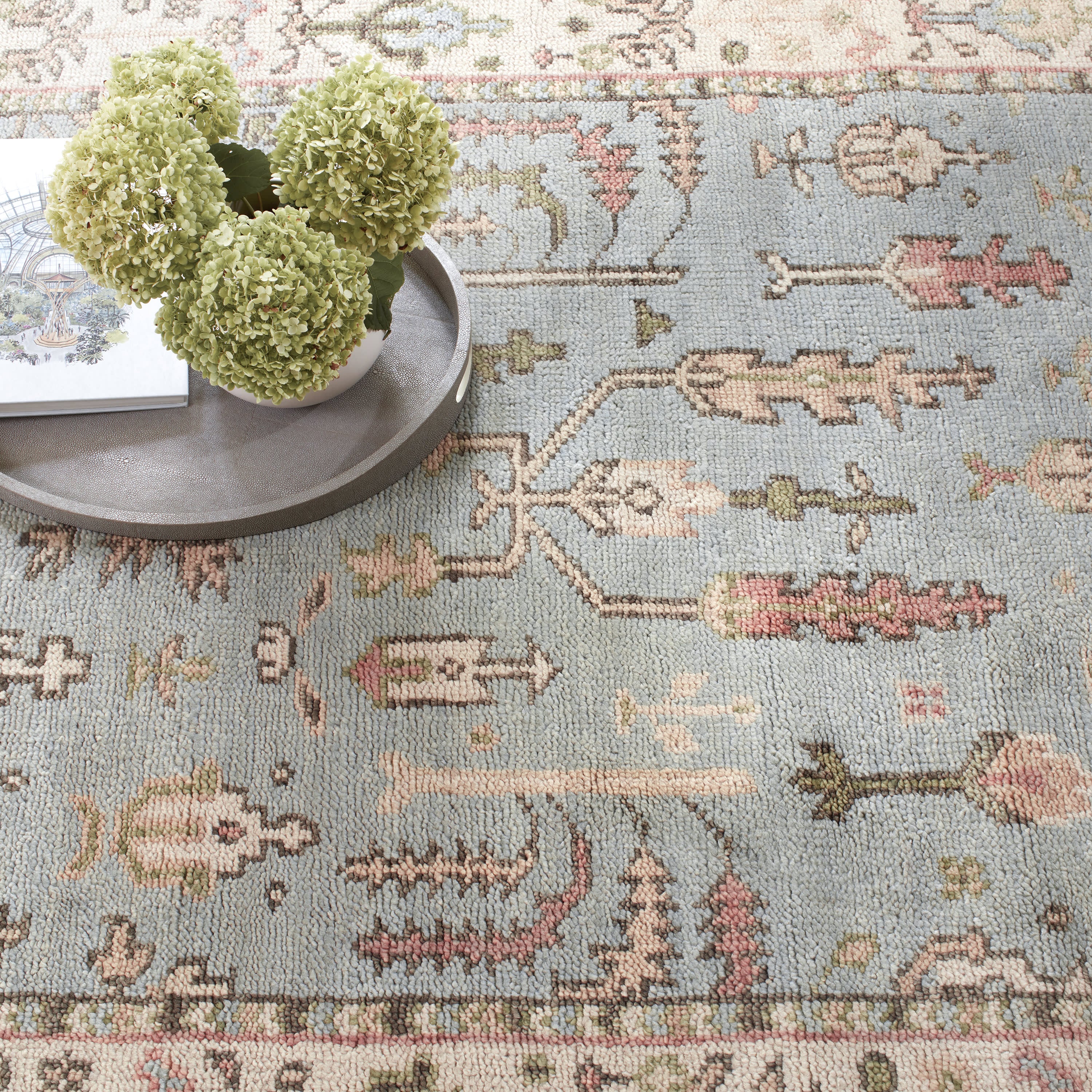 Athens Hand Knotted Wool Rug | Sky - Image 3