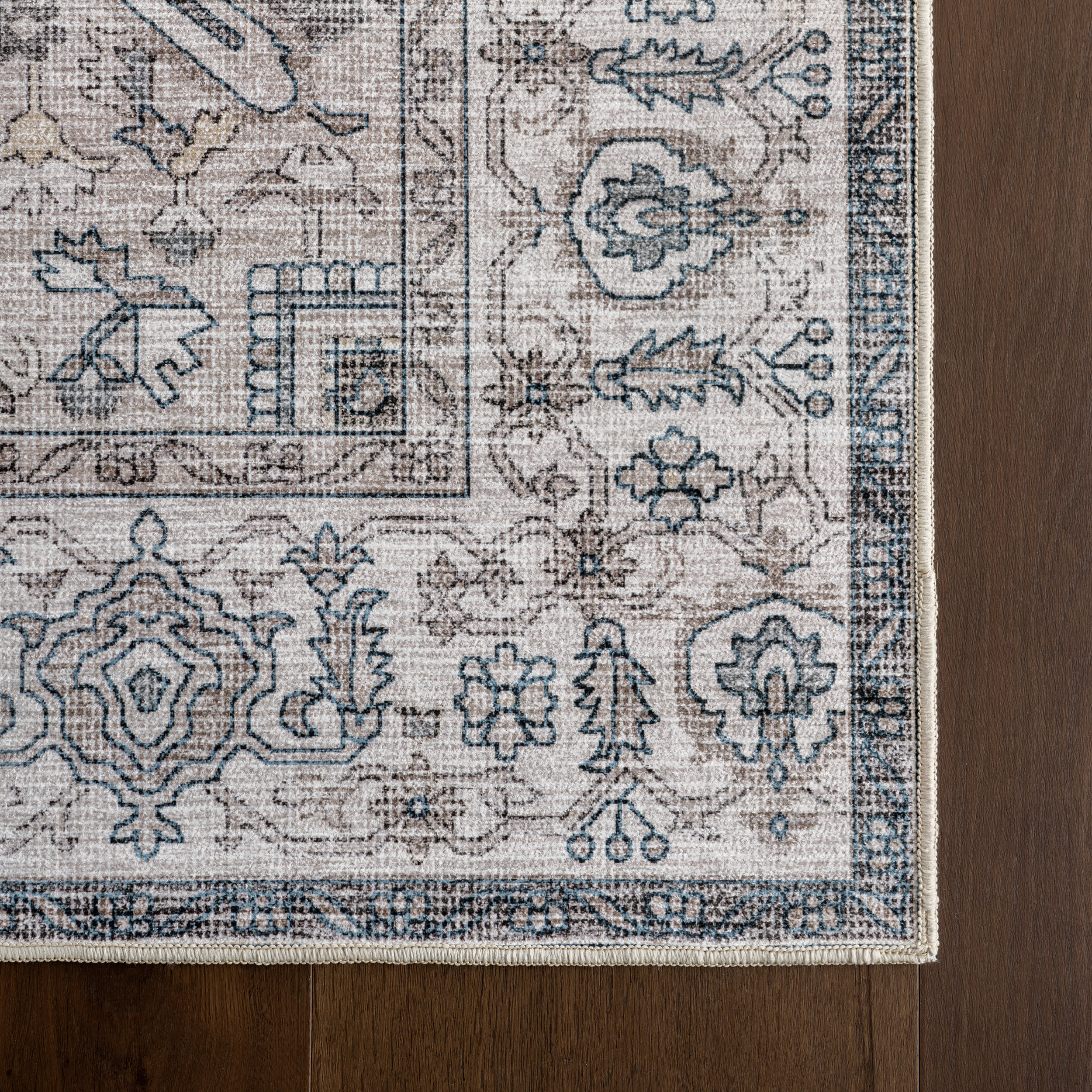 Atrium Medallion Spill Proof Washable Rug | Brown - Image 4