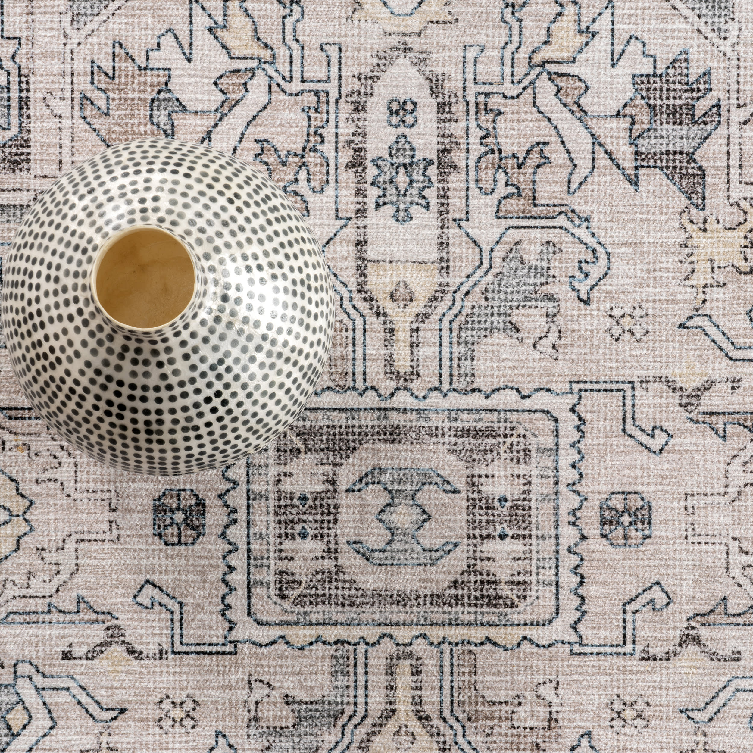 Atrium Medallion Spill Proof Washable Rug | Brown - Image 8