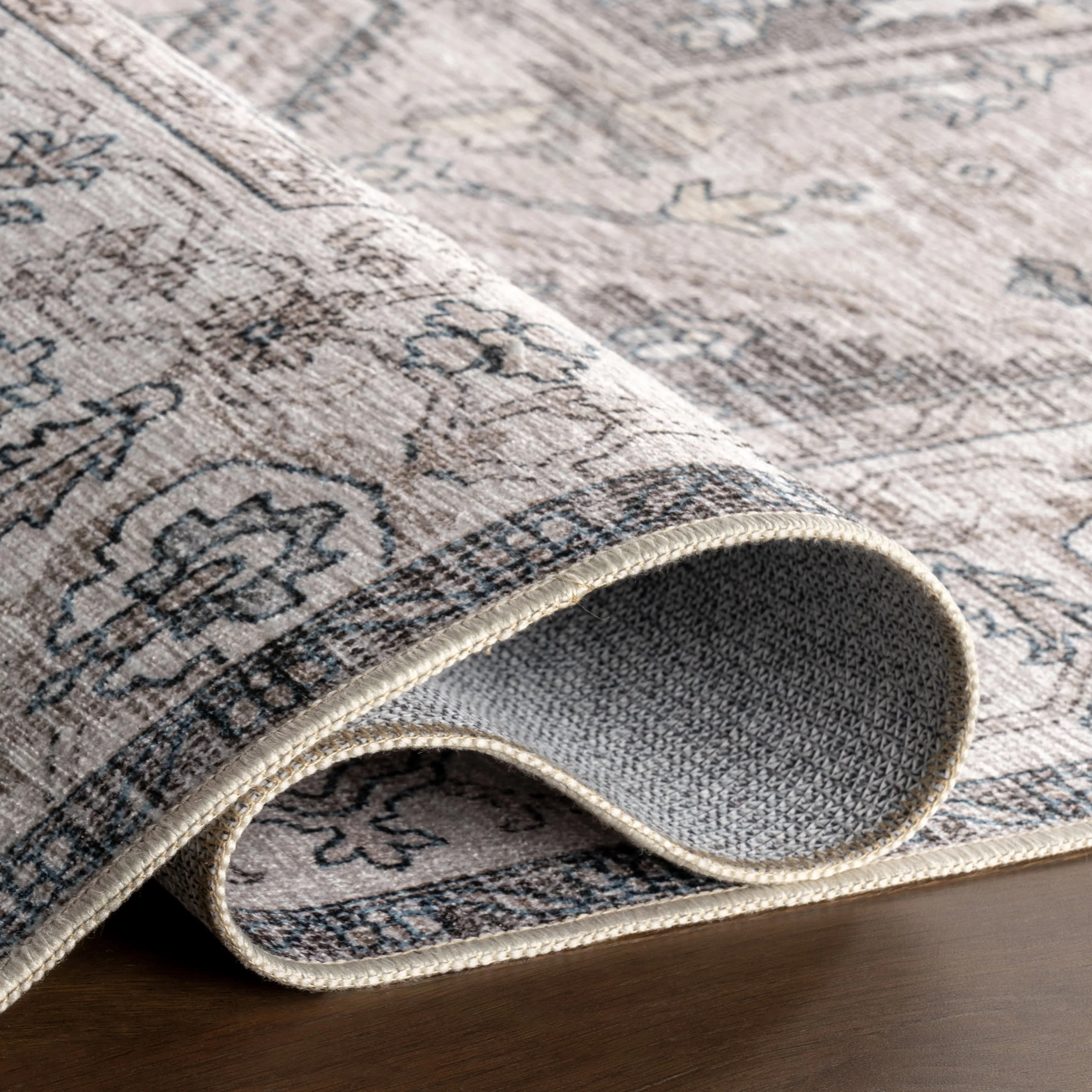 Atrium Medallion Spill Proof Washable Rug | Brown - Image 9