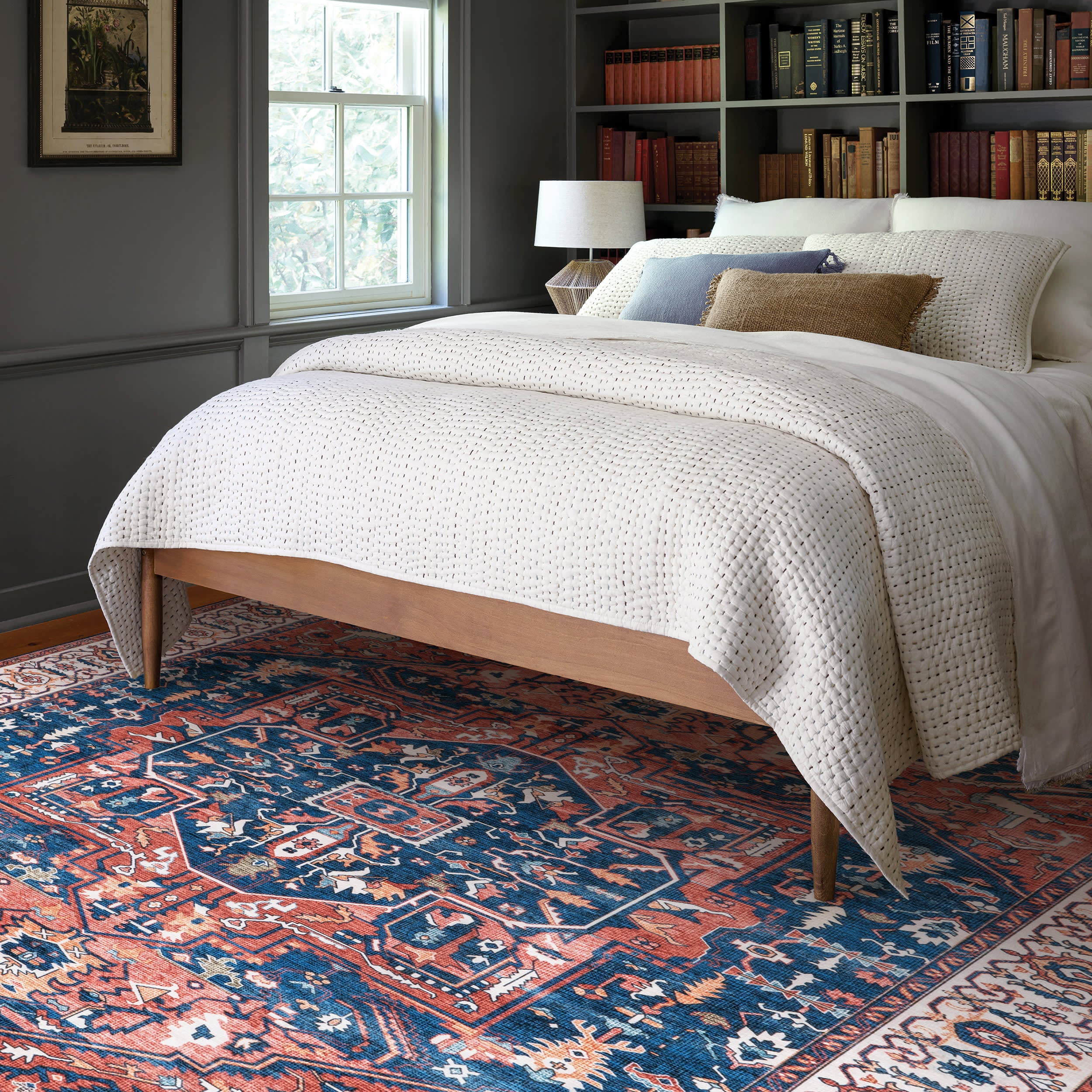 Atrium Medallion Spill Proof Washable Rug | Rust - Image 2