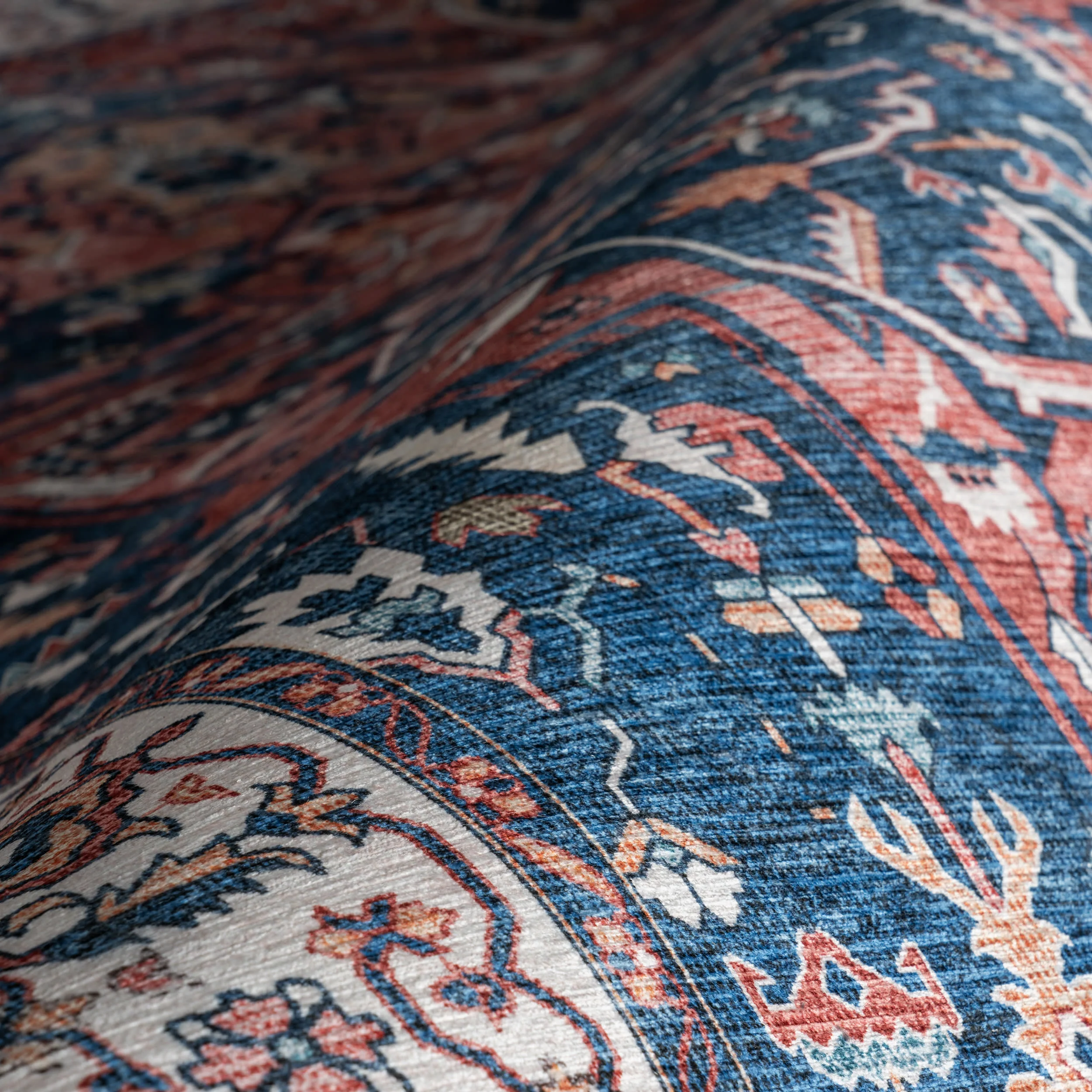Atrium Medallion Spill Proof Washable Rug | Rust - Image 3