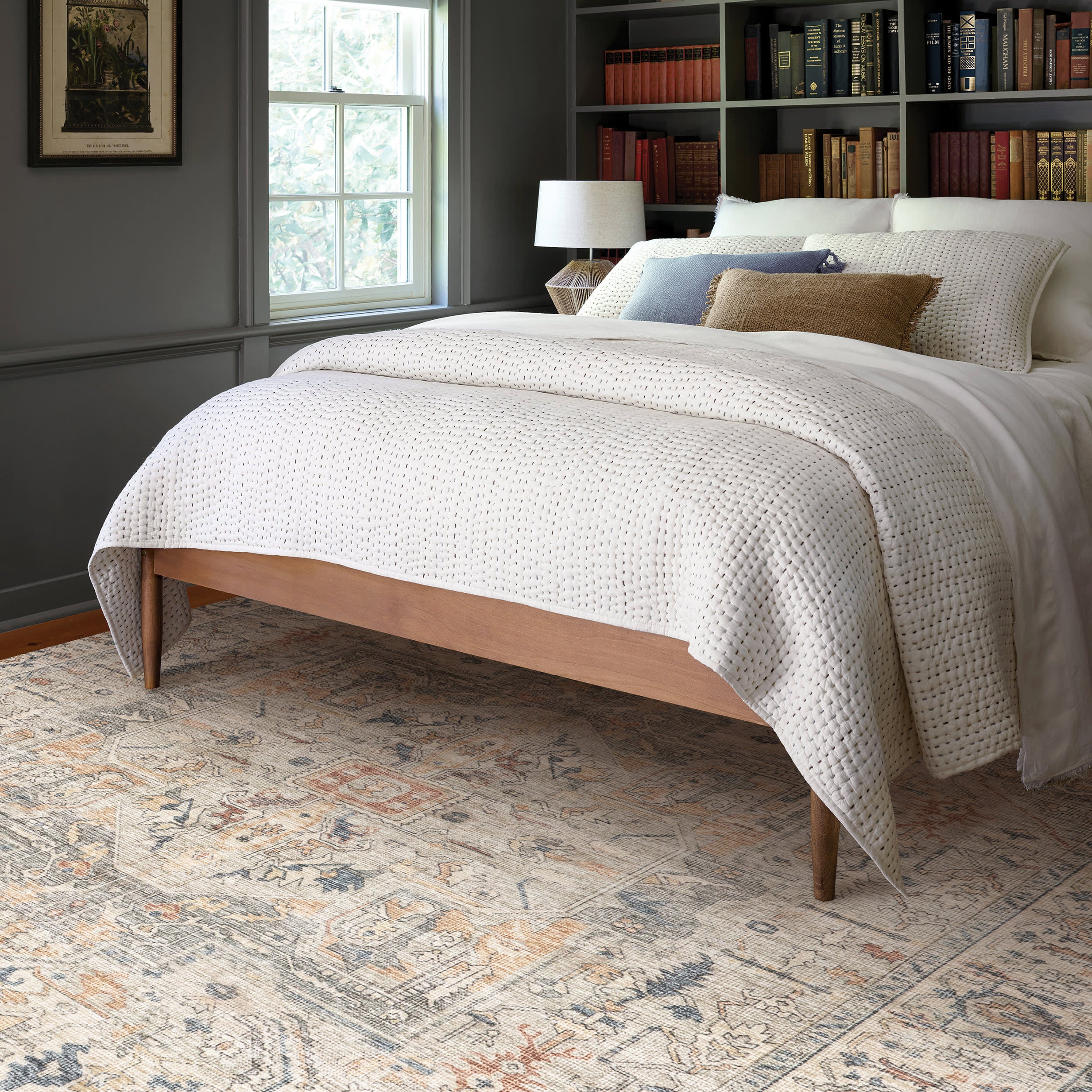 Atrium Medallion Spill Proof Washable Rug | Taupe - Image 2