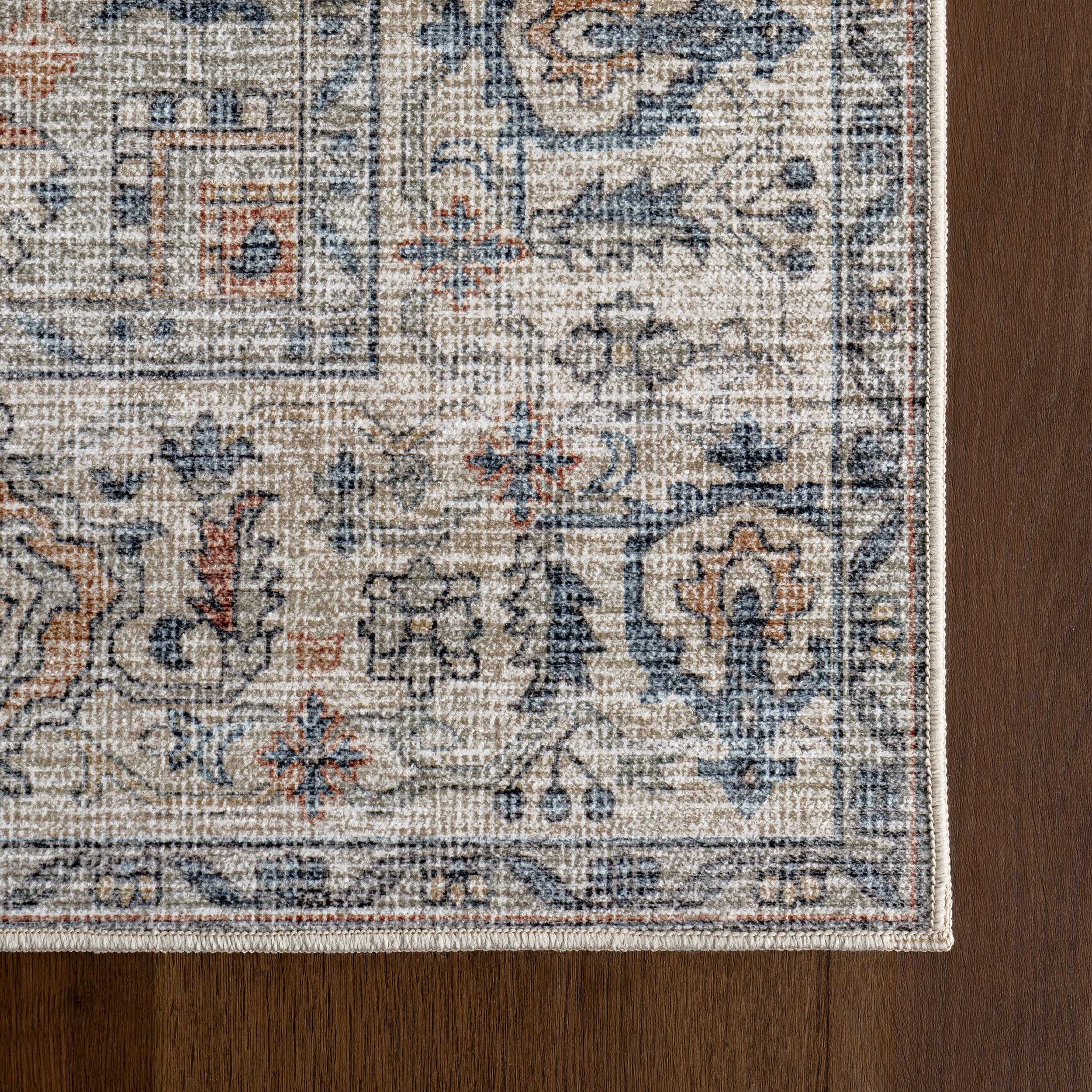 Atrium Medallion Spill Proof Washable Rug | Taupe - Image 4