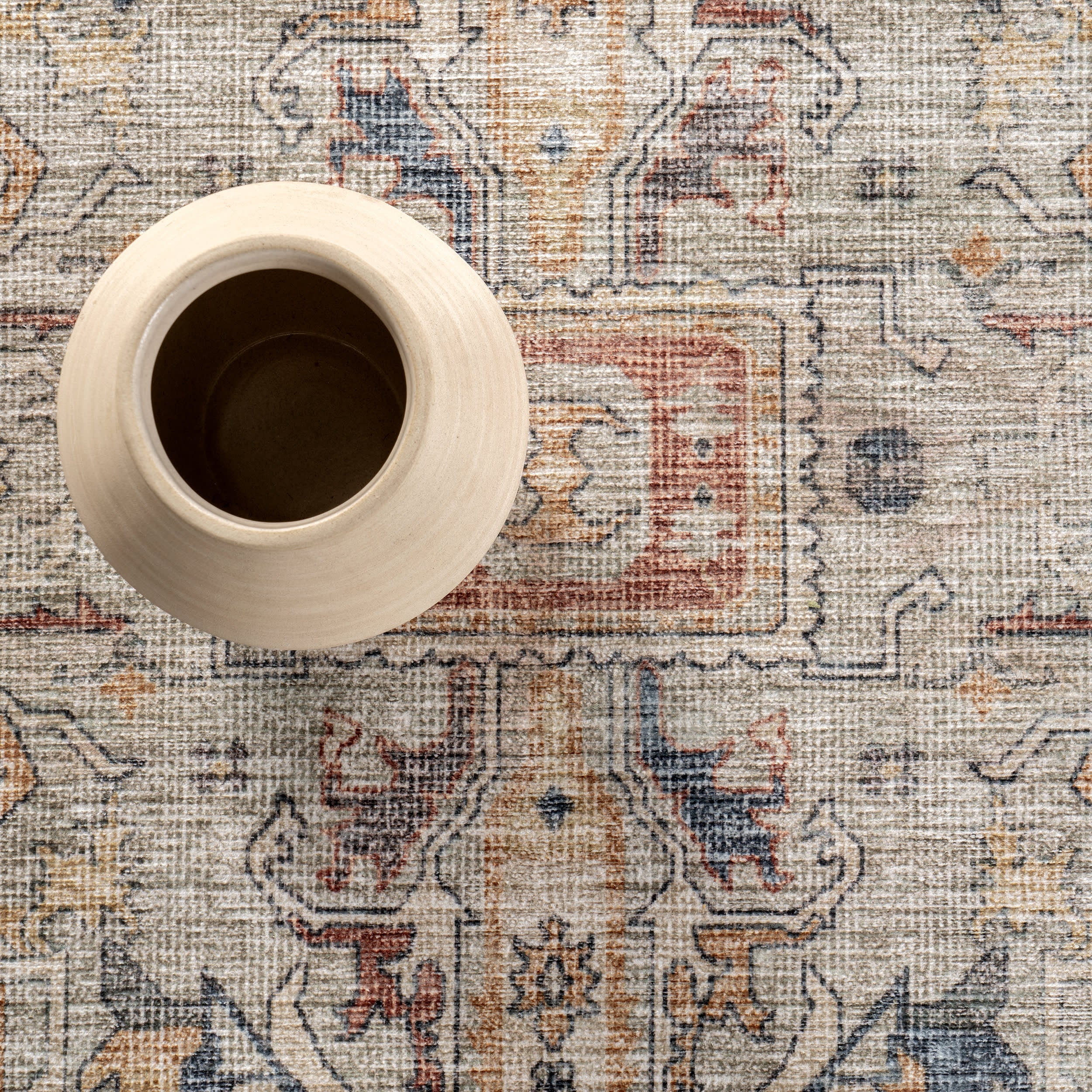 Atrium Medallion Spill Proof Washable Rug | Taupe - Image 8