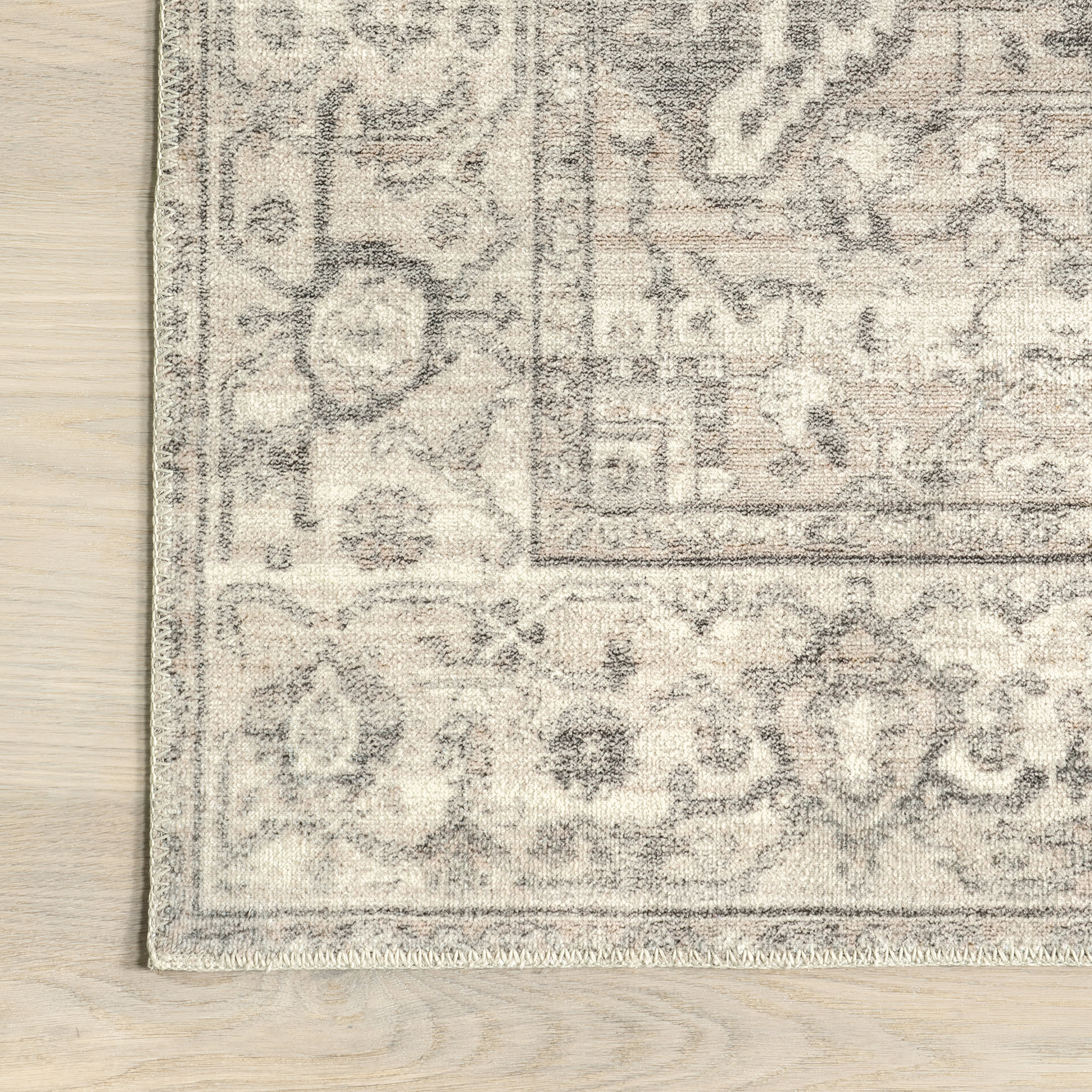 Atrium Medallion Washable Rug | Grey - Image 3
