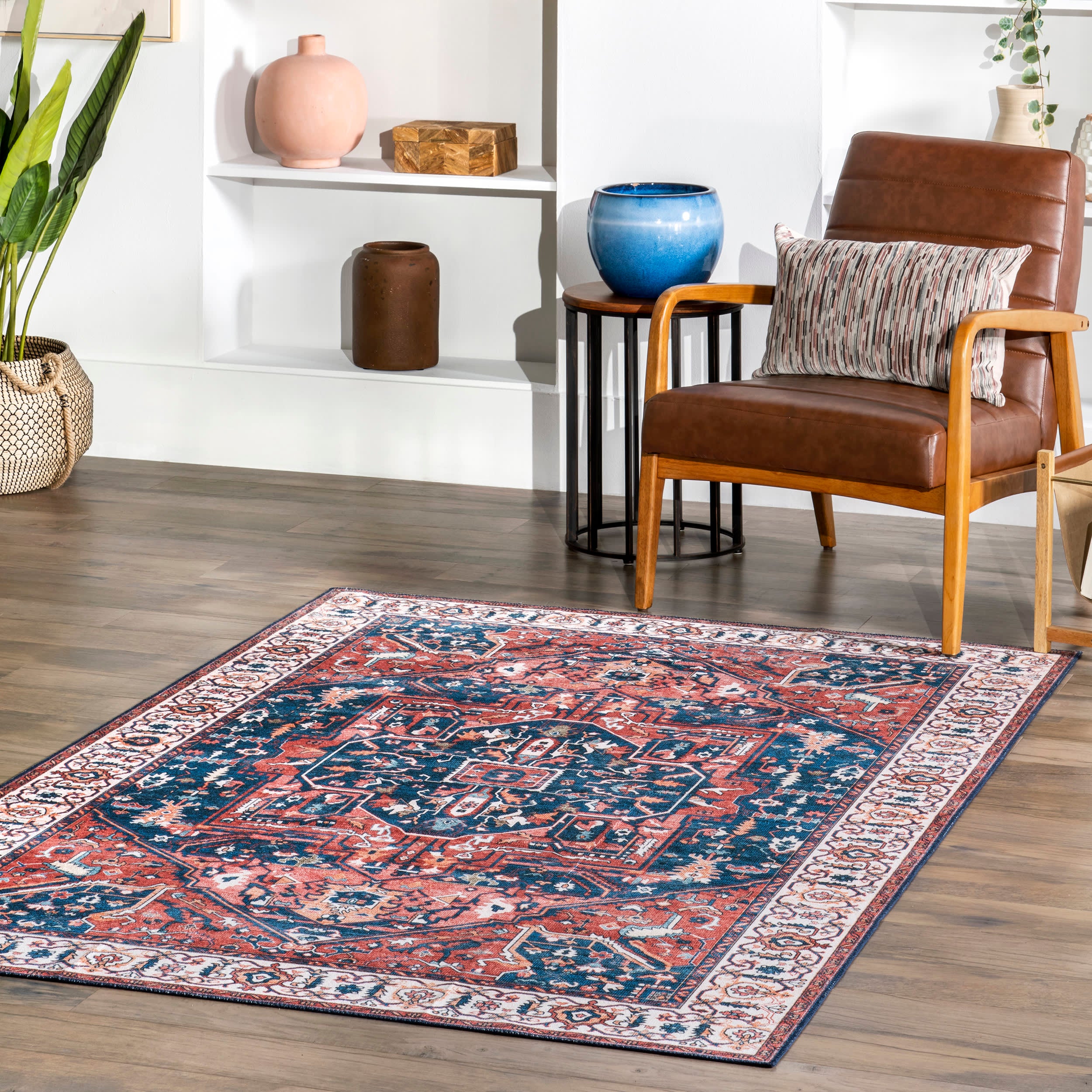 Atrium Medallion Washable Rug | Rust - Image 2