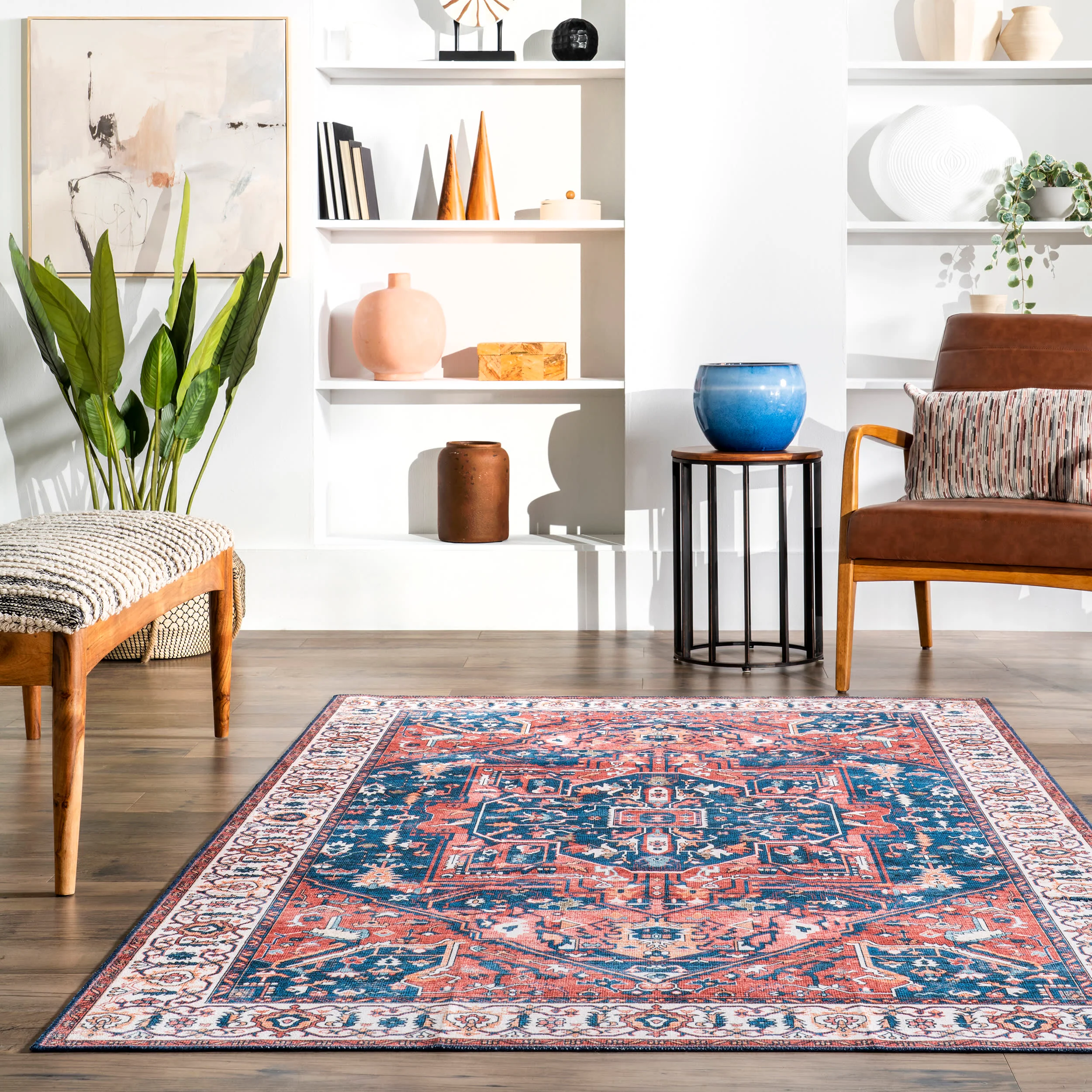 Atrium Medallion Washable Rug | Rust - Image 4