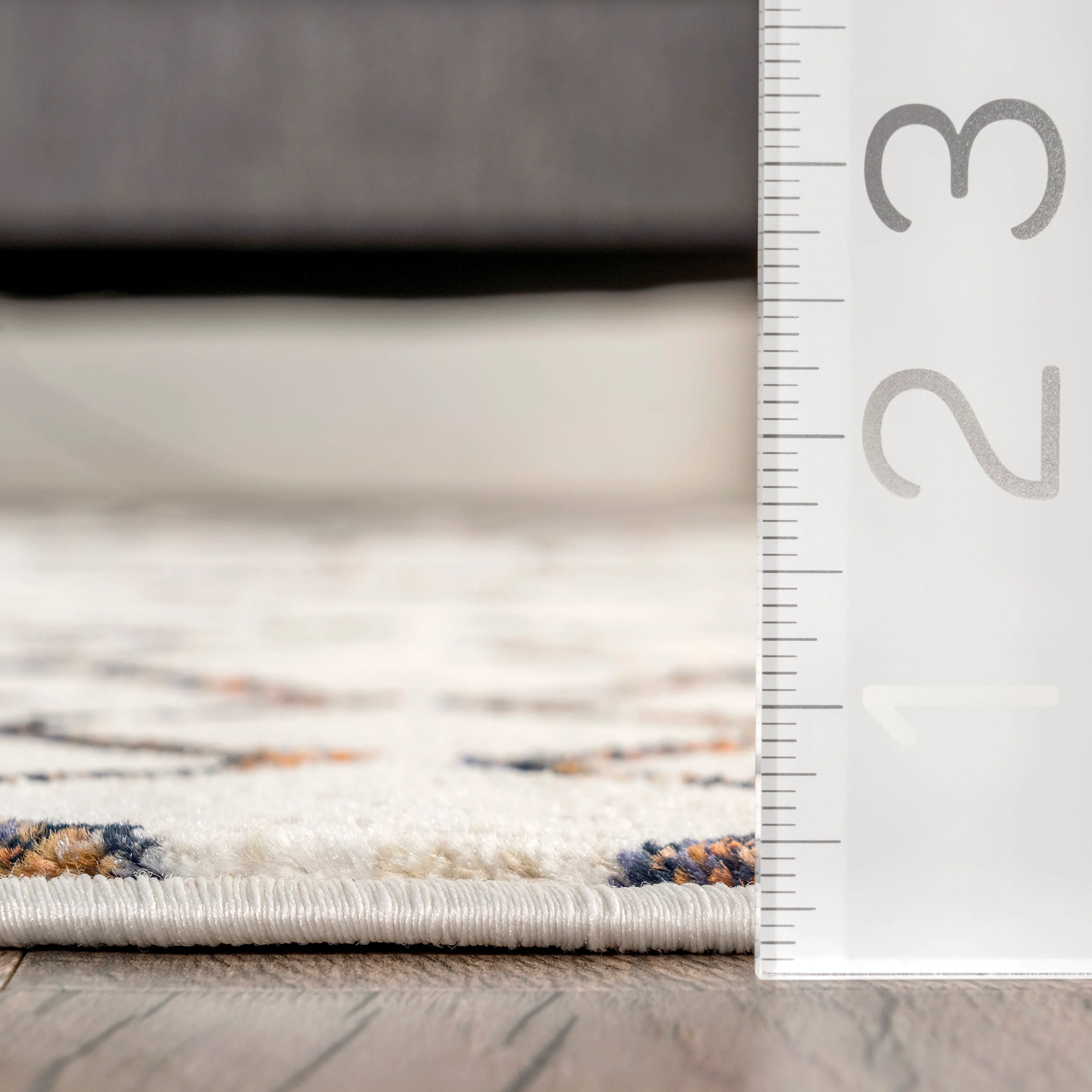 Aubrey Paneled Fringed Rug | Beige - Image 5