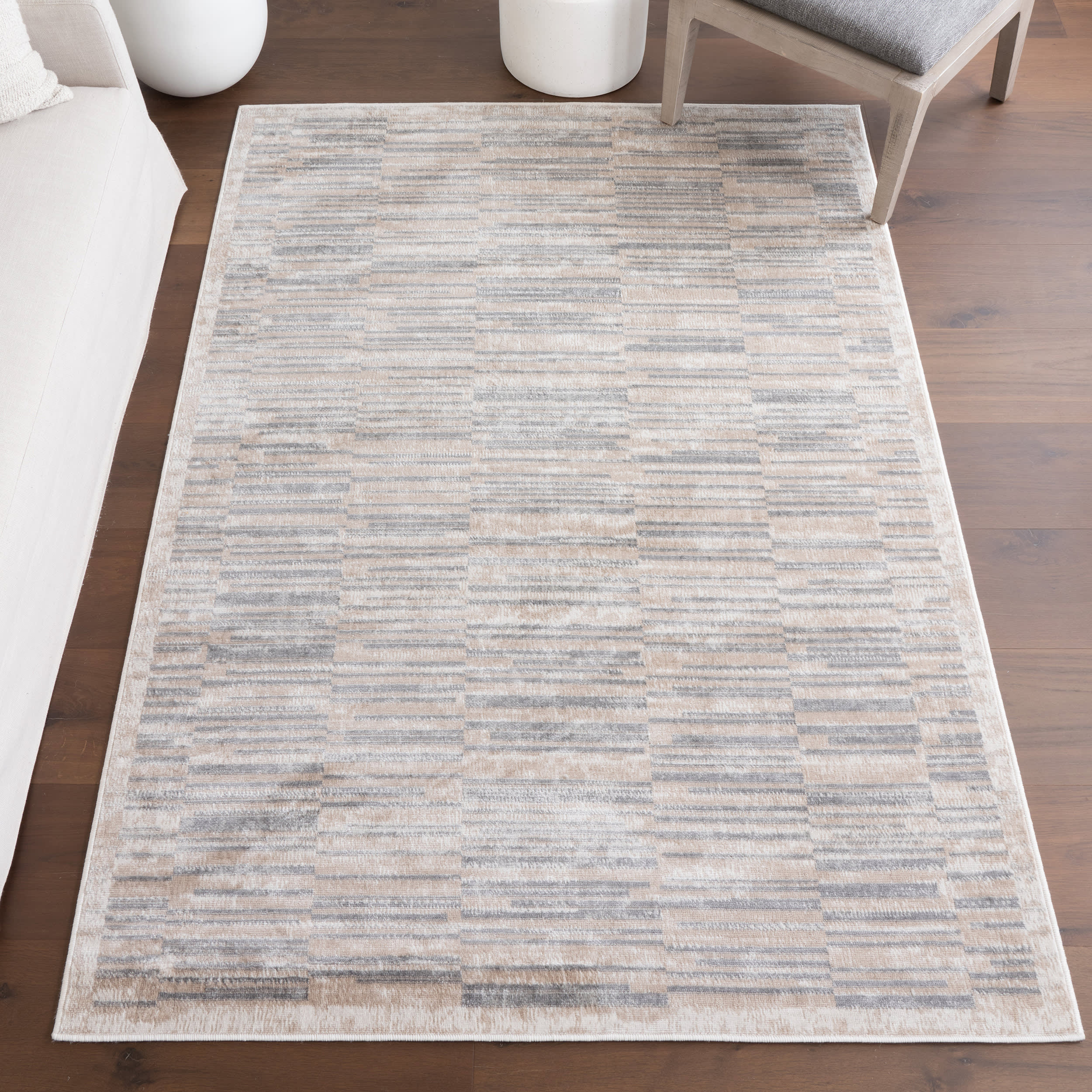 Aubriella Striped Rug | Grey - Image 2
