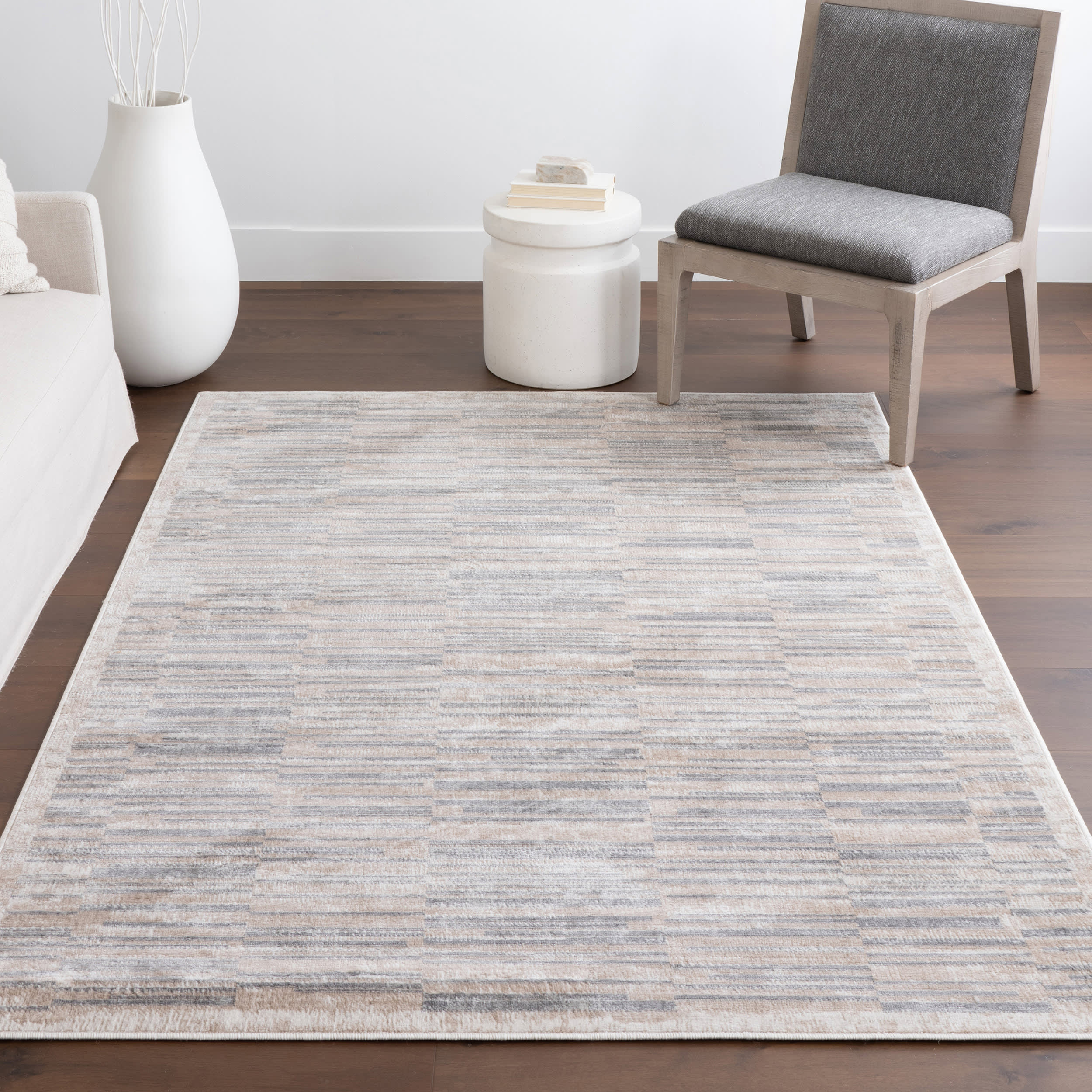 Aubriella Striped Rug | Grey - Image 5