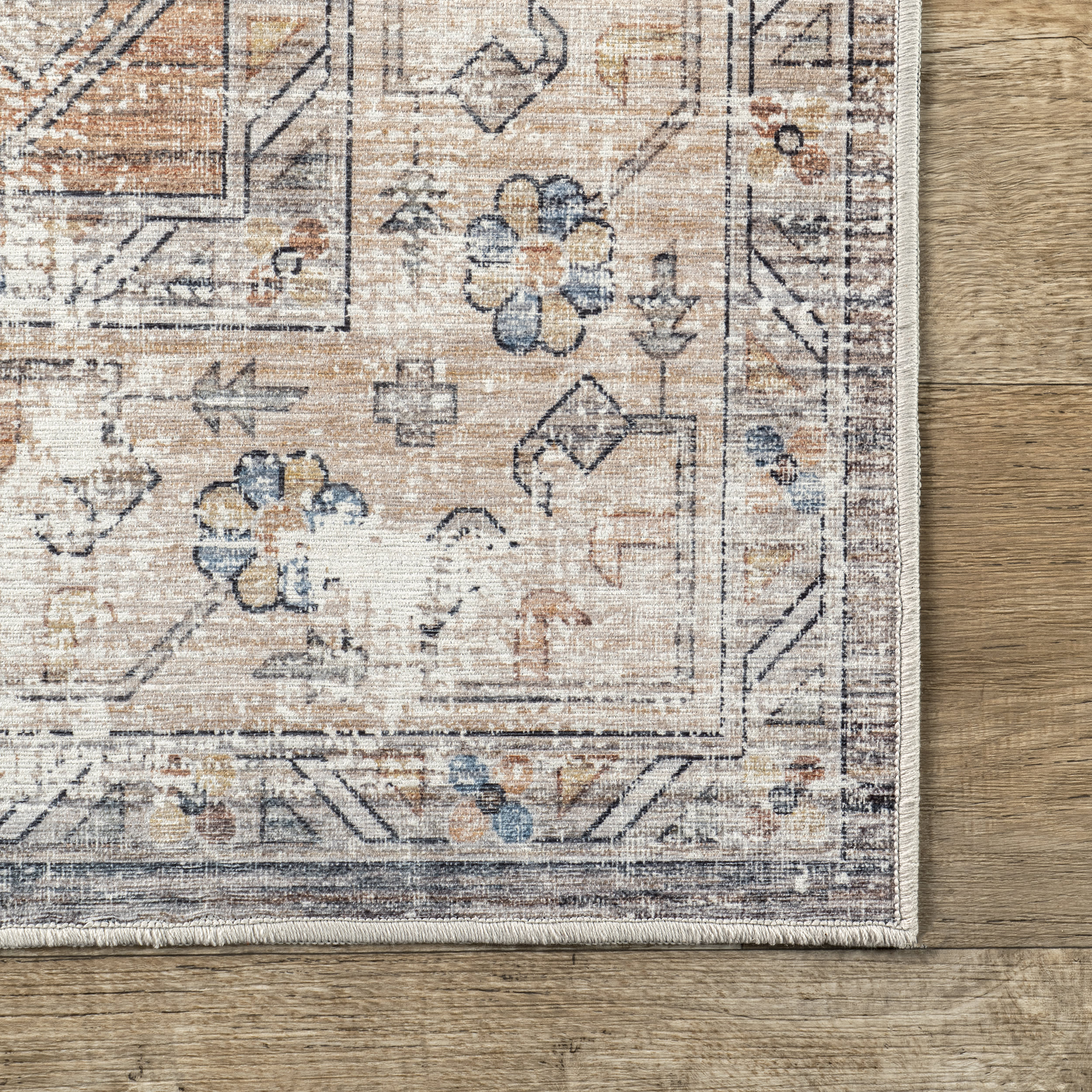 Audrey Spill Proof Washable Rug | Light Orange - Image 3