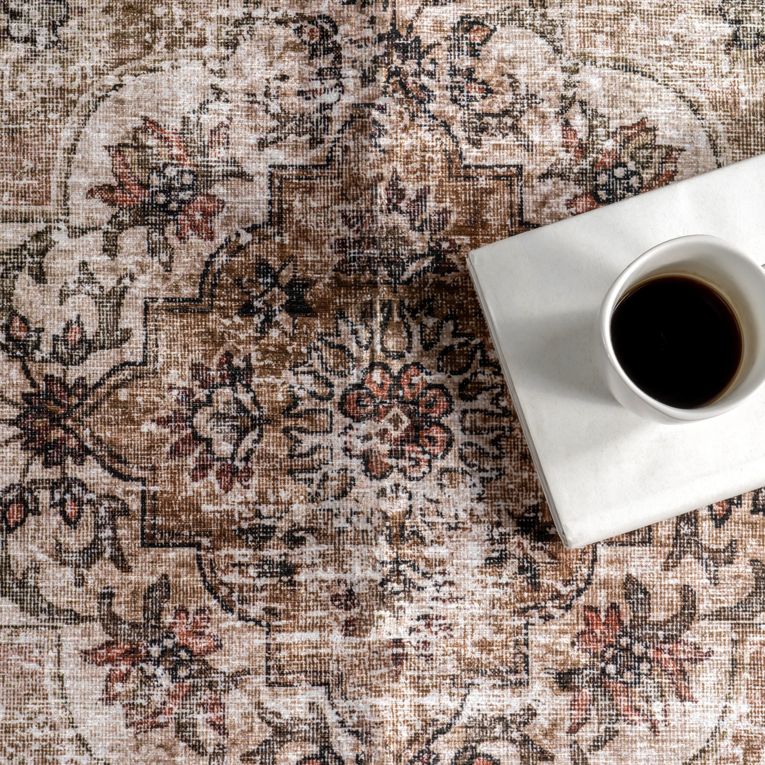 Audrina Persian Spill Proof Washable Rug | Beige - Image 8