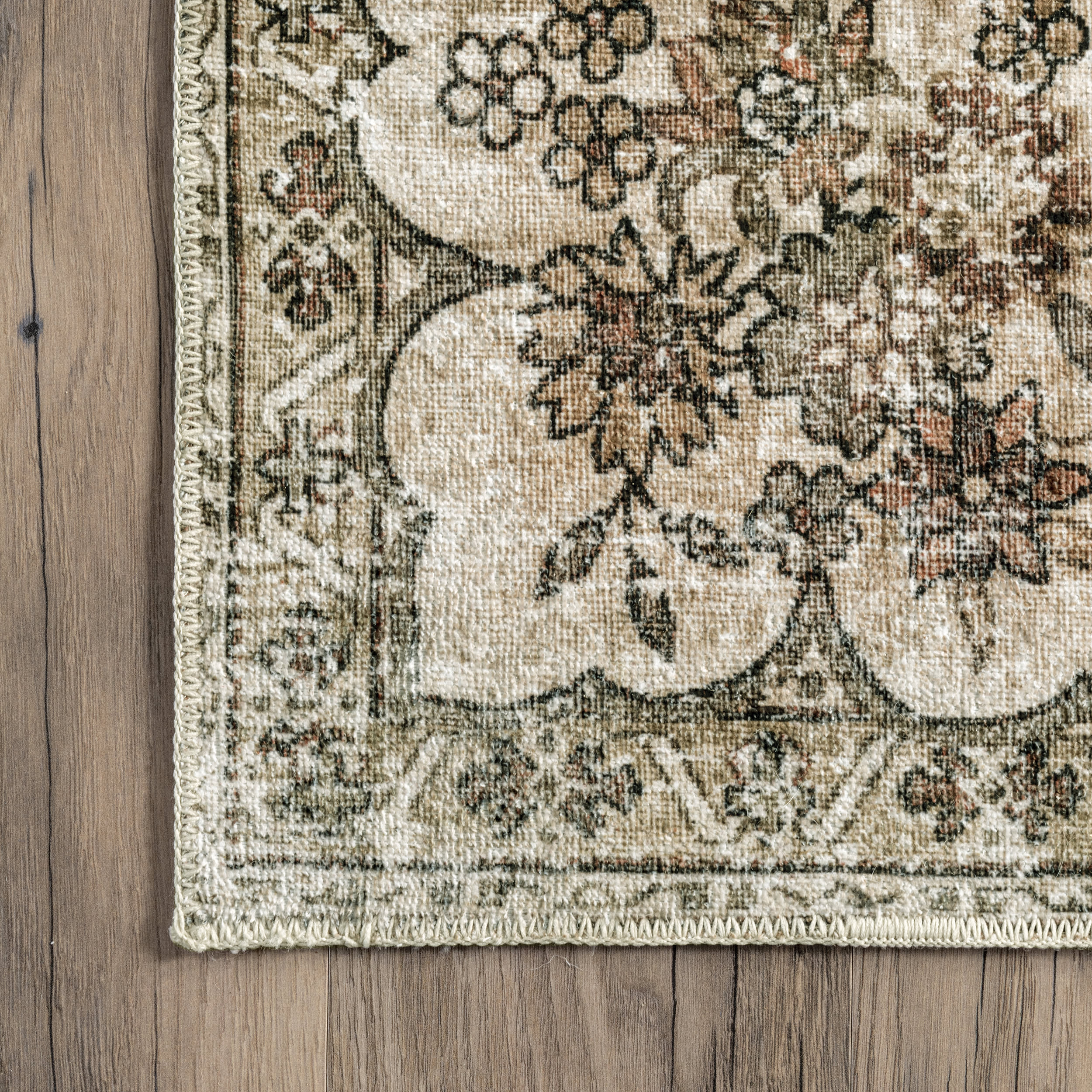 Audrina Persian Washable Rug | Beige - Image 3