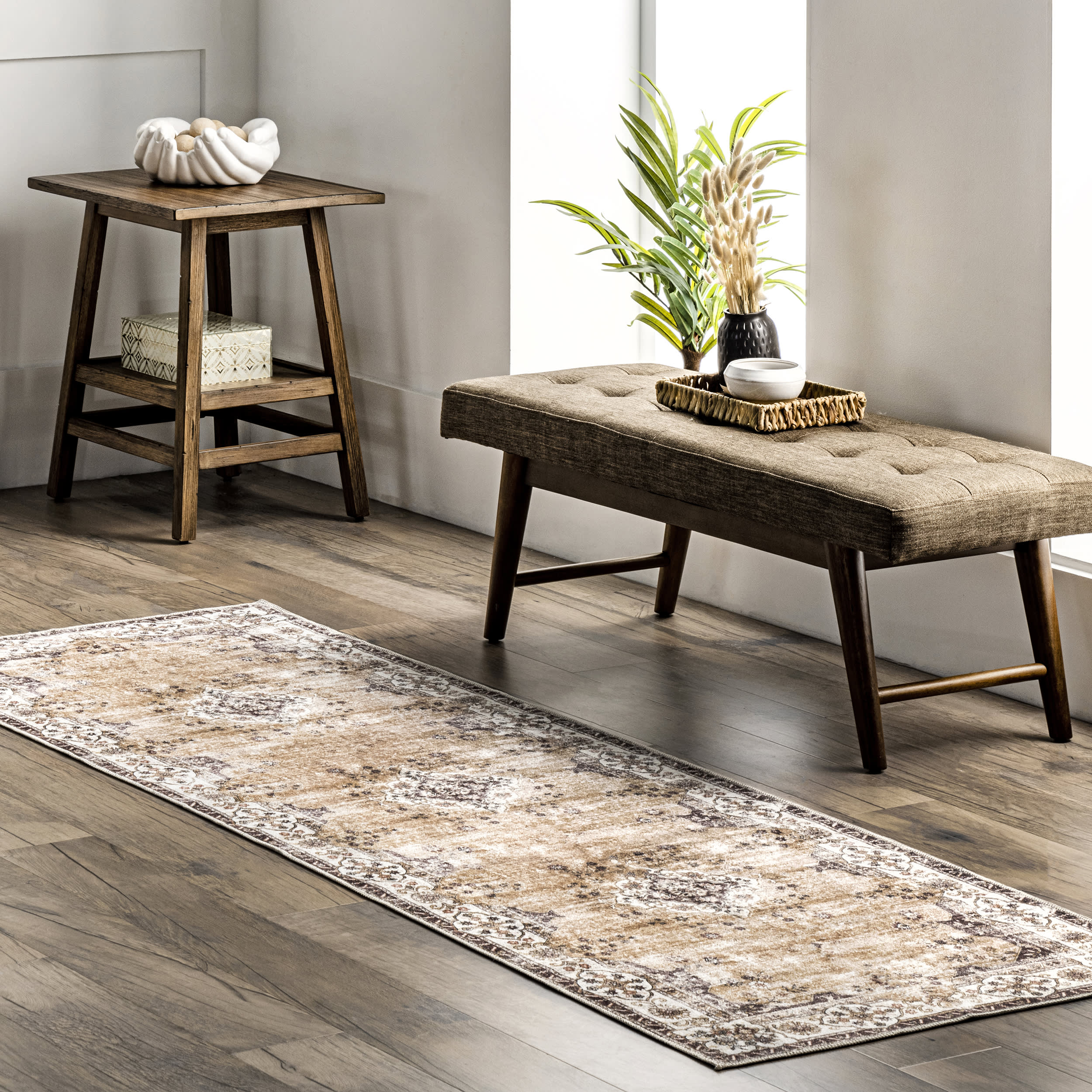 Audrina Persian Washable Rug | Light Orange - Image 2