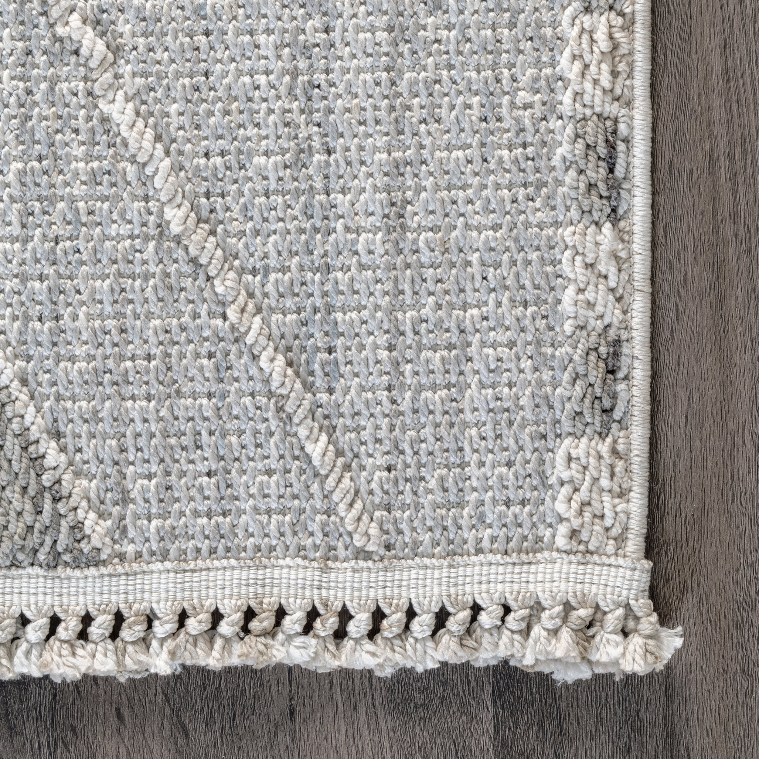 Aurelia Raised Diamond Rug | Light Grey - Image 3