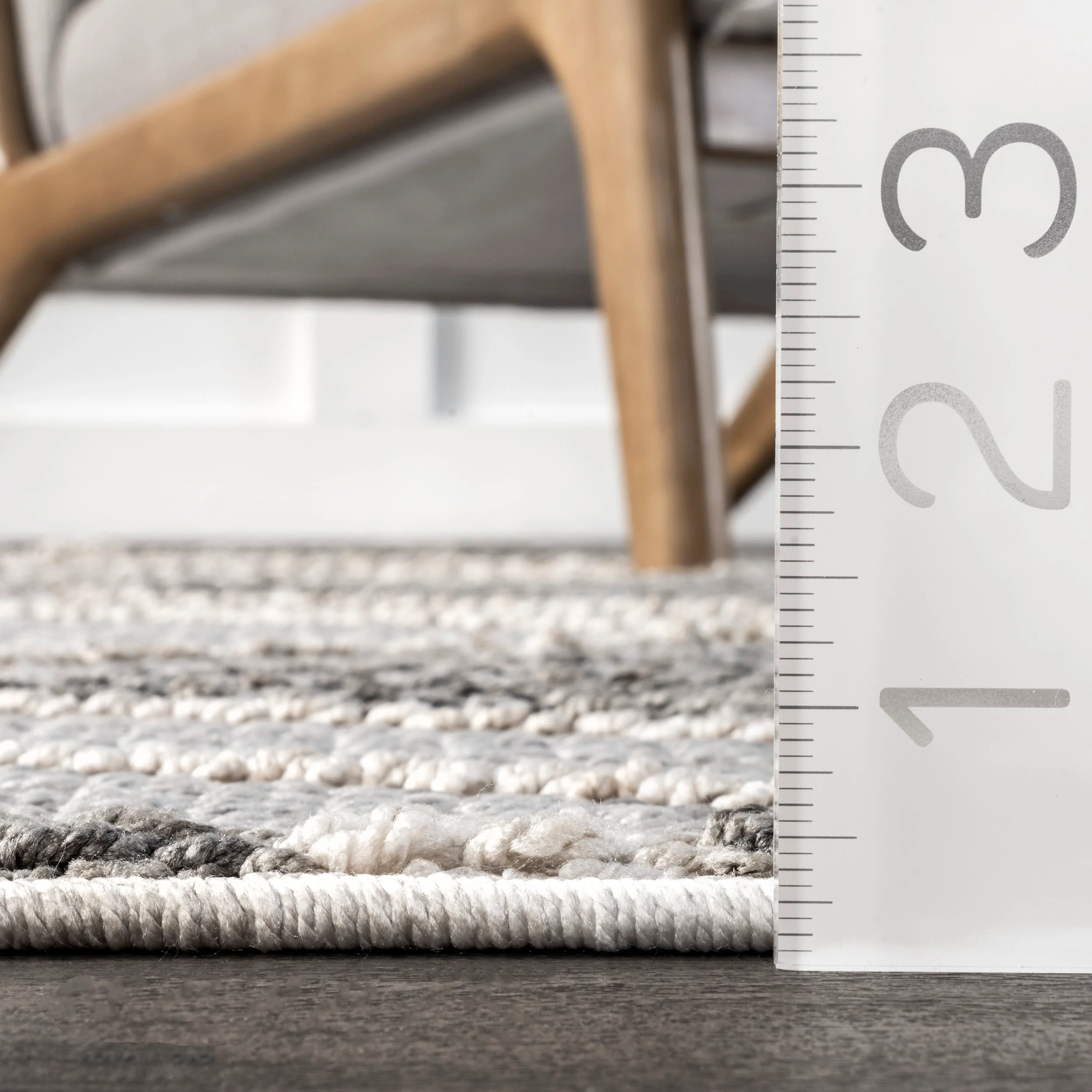 Aurelia Raised Diamond Rug | Light Grey - Image 5