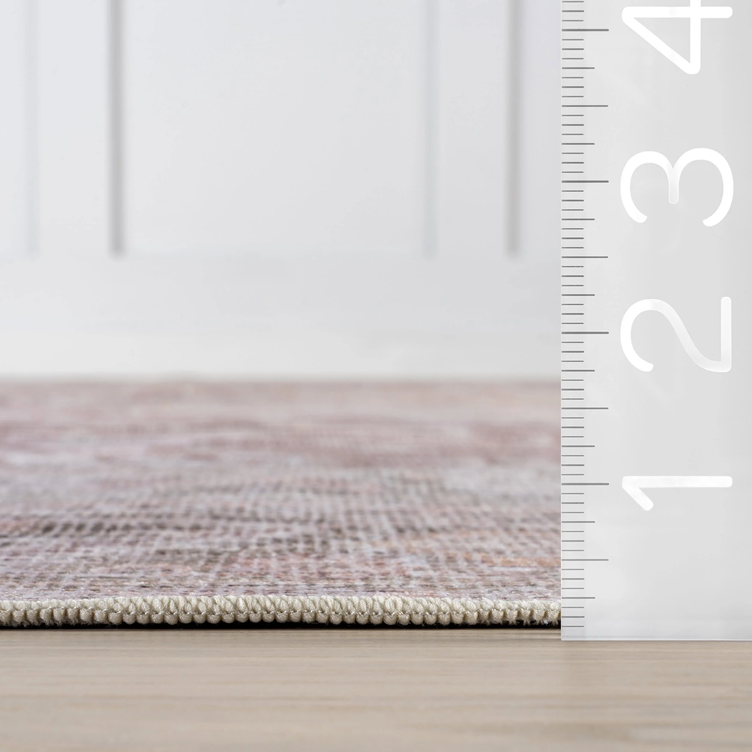Ava Vintage Persian Spill Proof Washable Rug | Pale Pink - Image 6