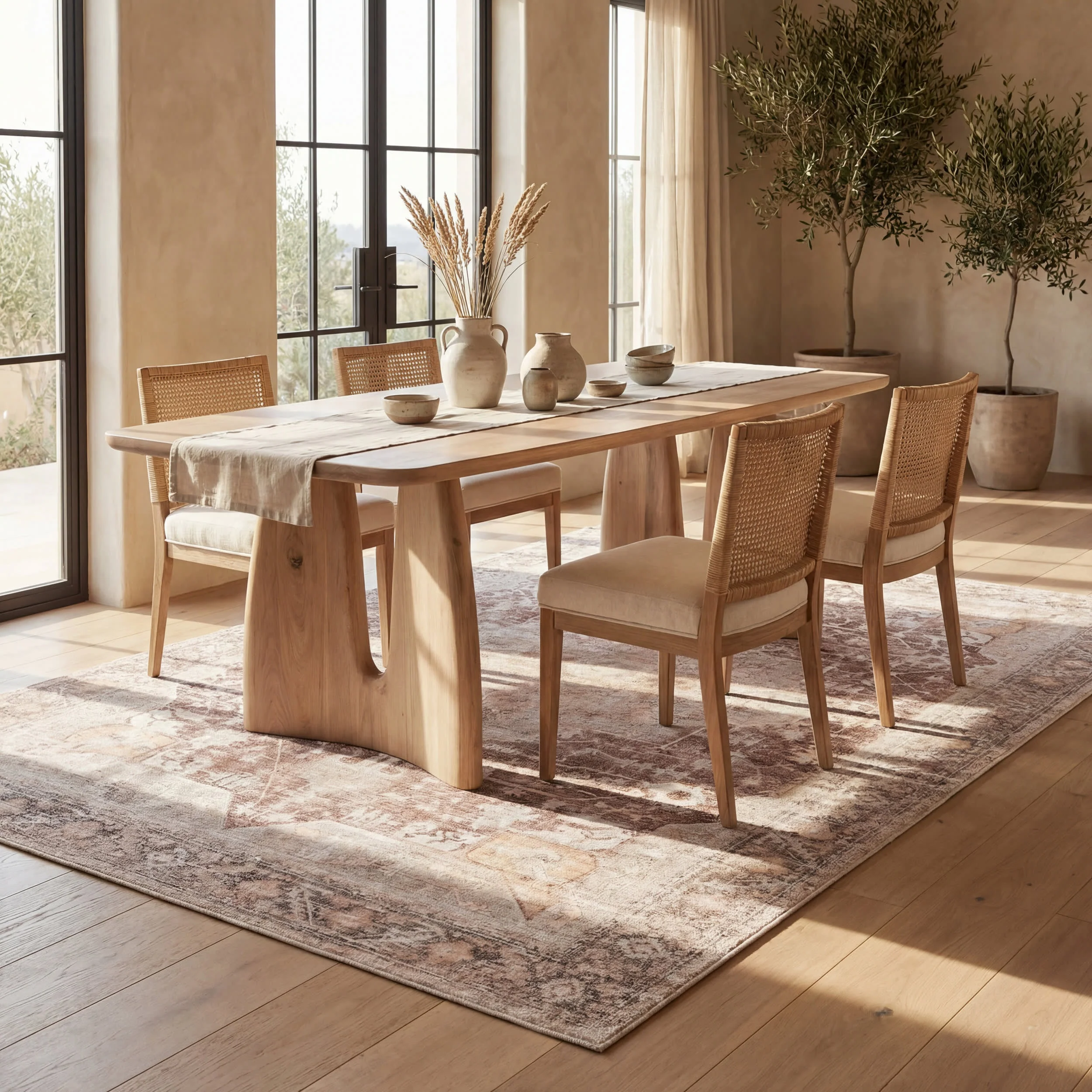 Ava Vintage Persian Spill Proof Washable Rug | Pale Pink - Image 7