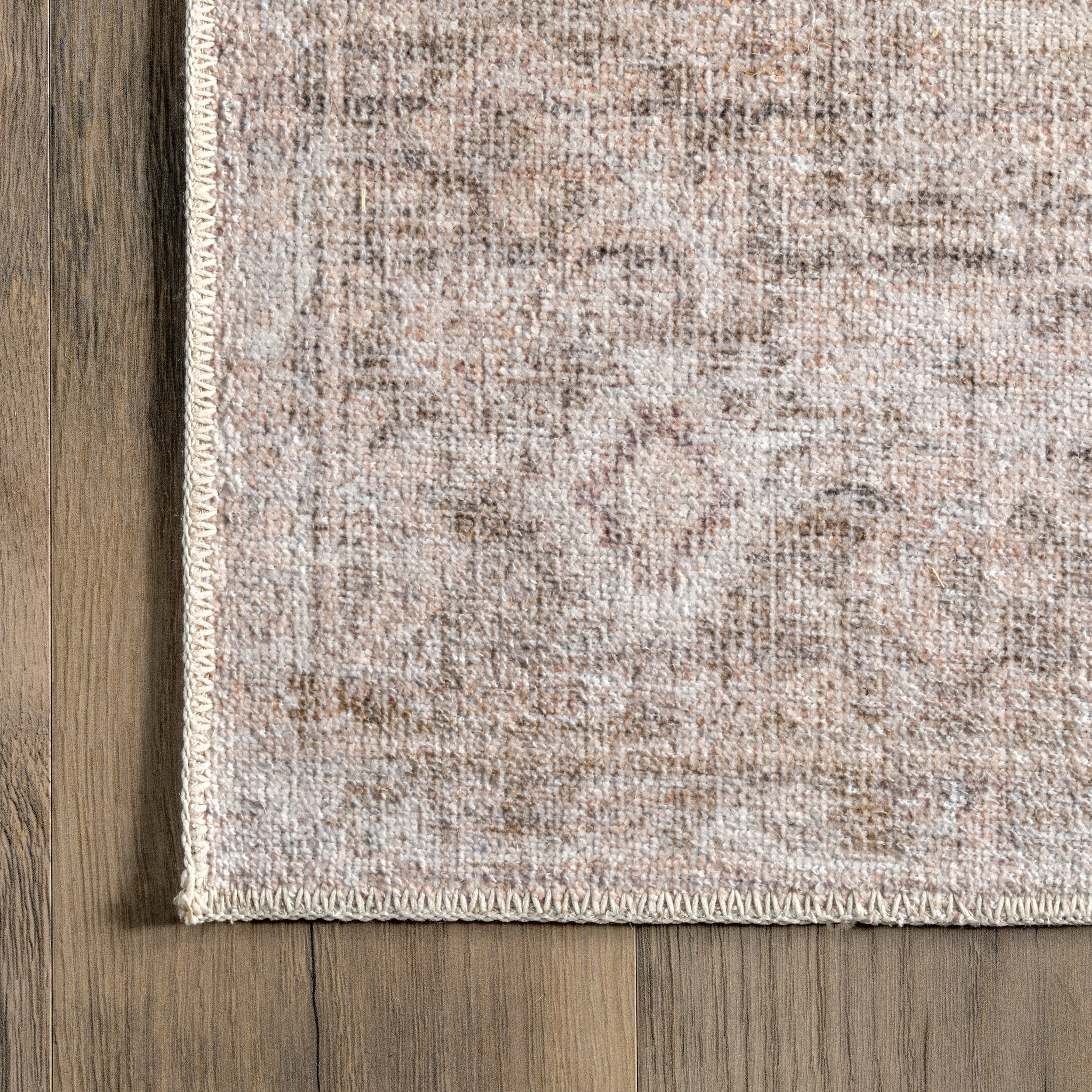 Ava Vintage Persian Washable Rug | Pale Pink - Image 3