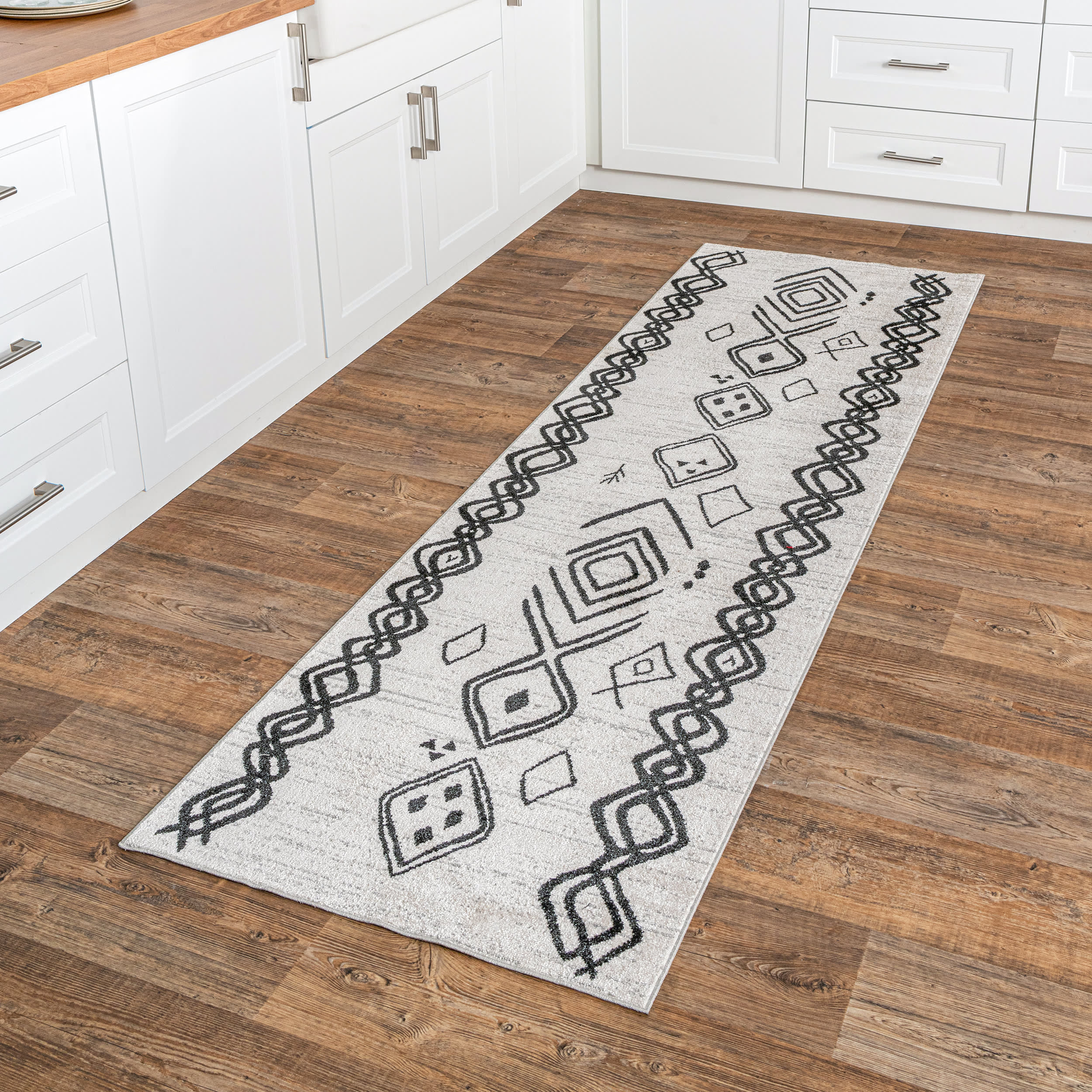 Avani Mural Washable Rug | Grey - Image 2