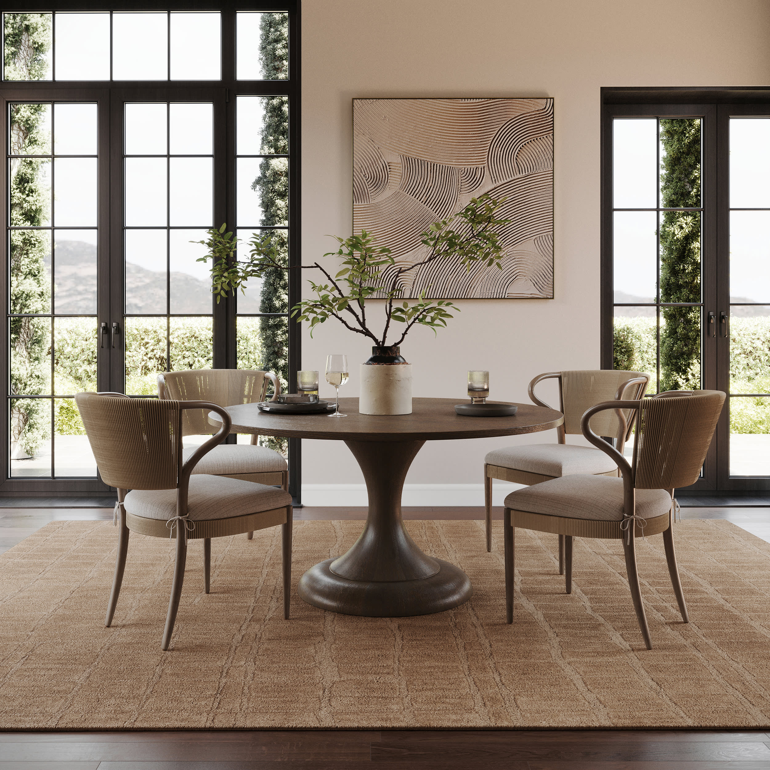 Avela Textured Abstract Rug | Beige - Image 2