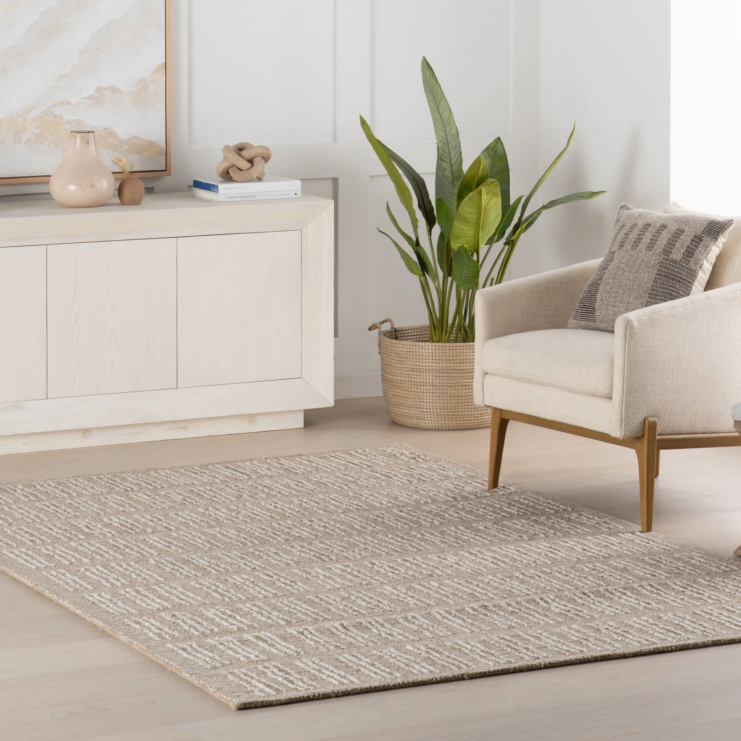 Aven Hand Tufted Wool Rug | Tan - Image 2