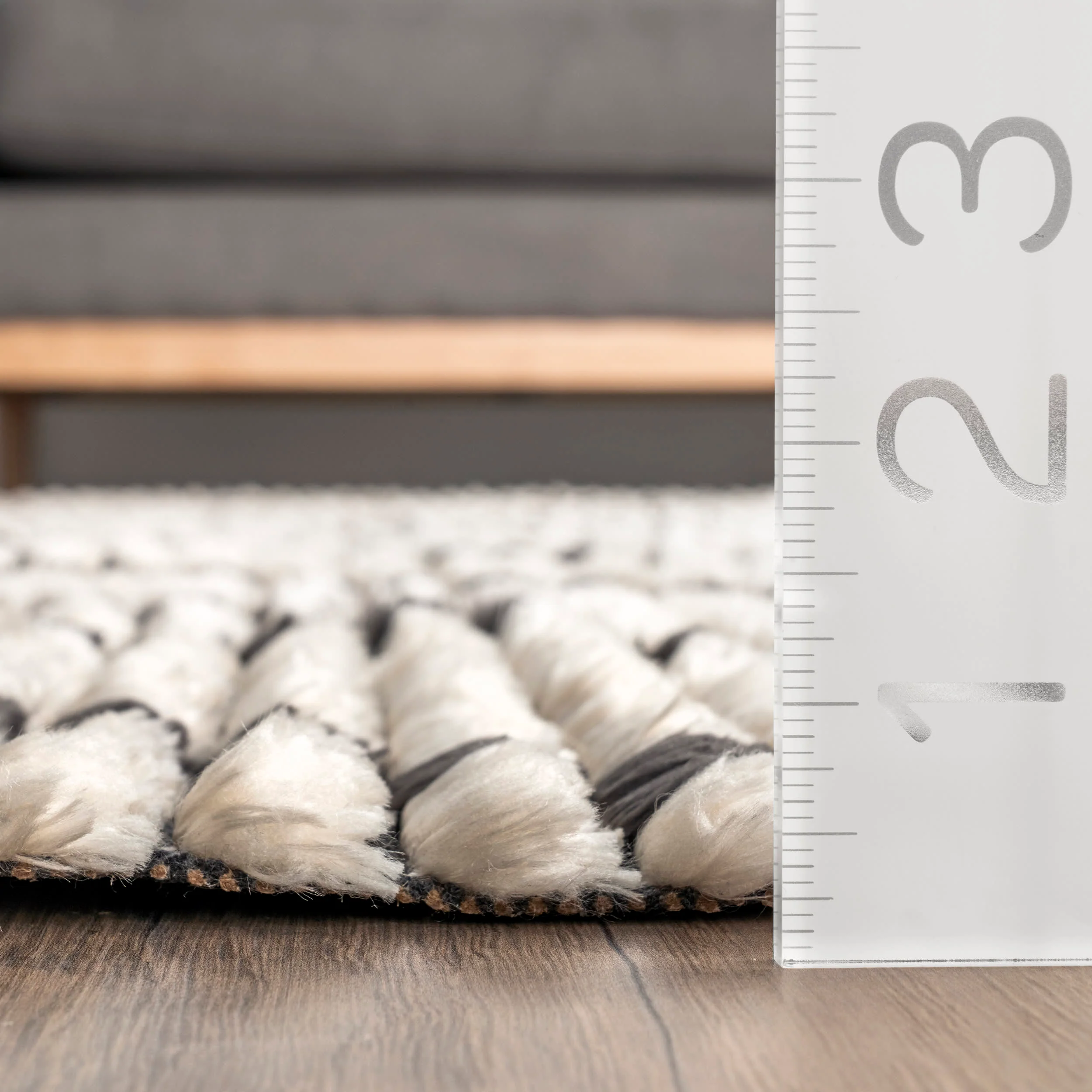Aviana Diamond Fringed Rug | Beige - Image 5