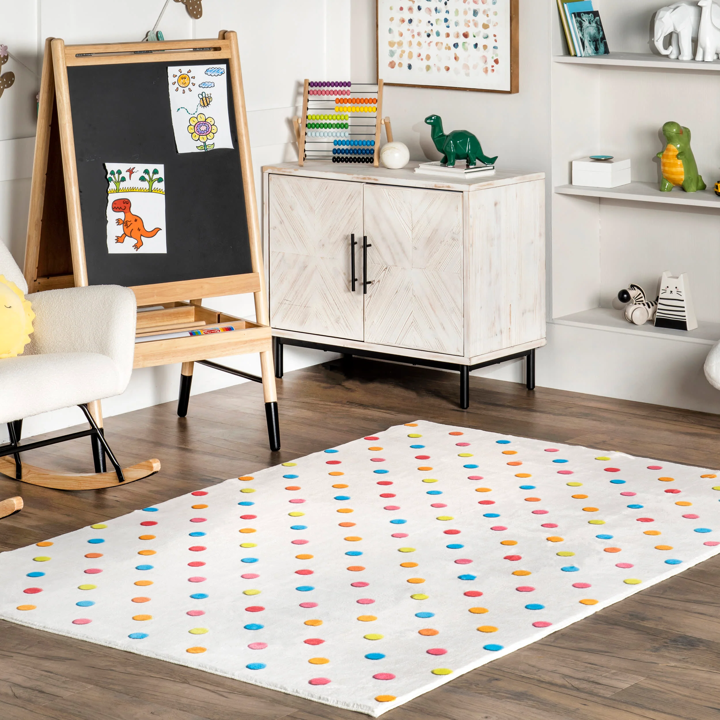 Aviva Kids Washable Dotted Rug | Multicolor - Image 2