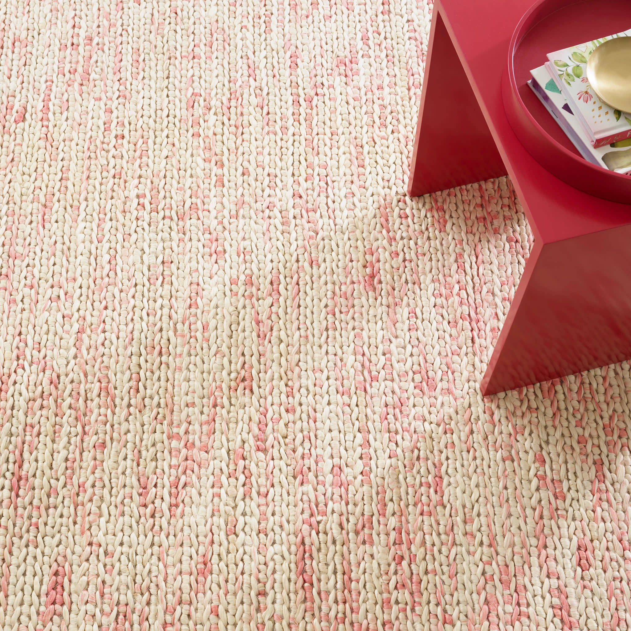 Avril Handwoven Jute Rug | Coral - Image 3