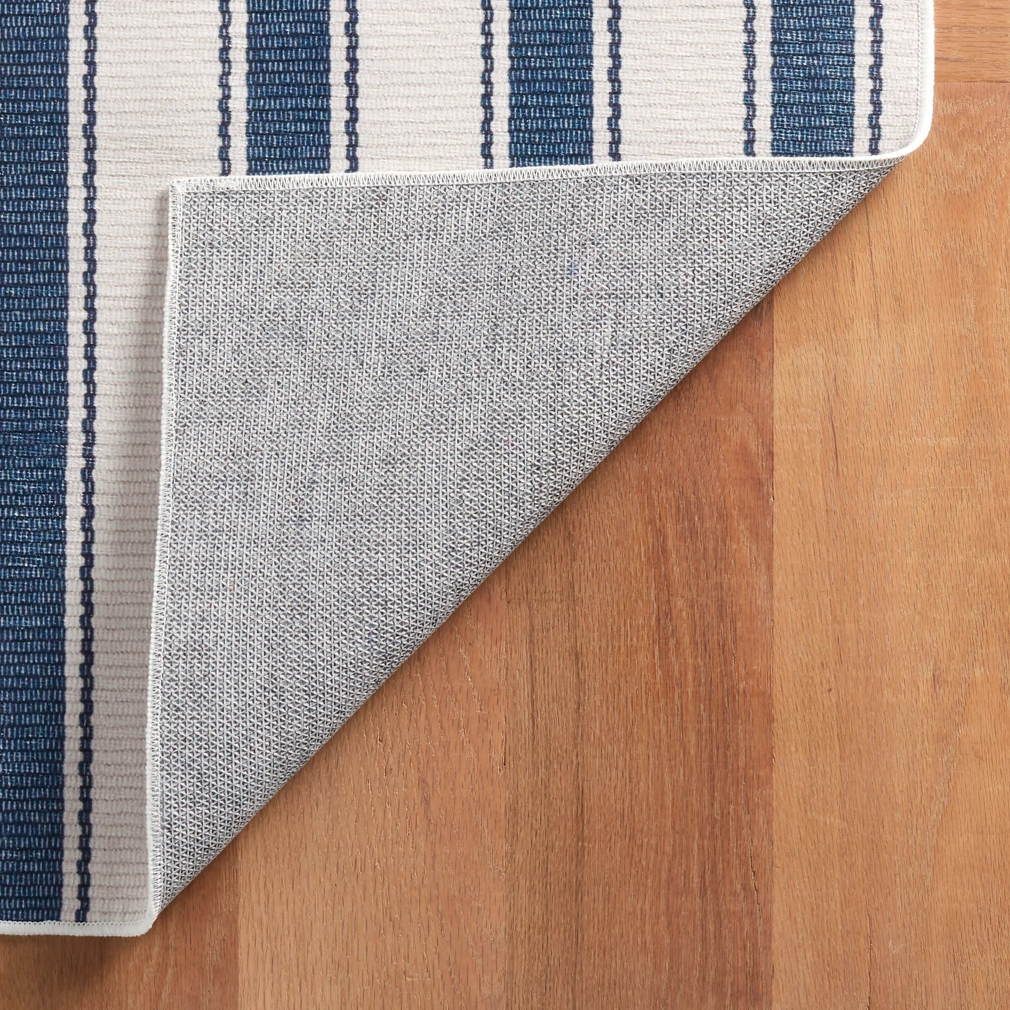 Awning Stripe Machine Washable Rug | Blue - Image 8