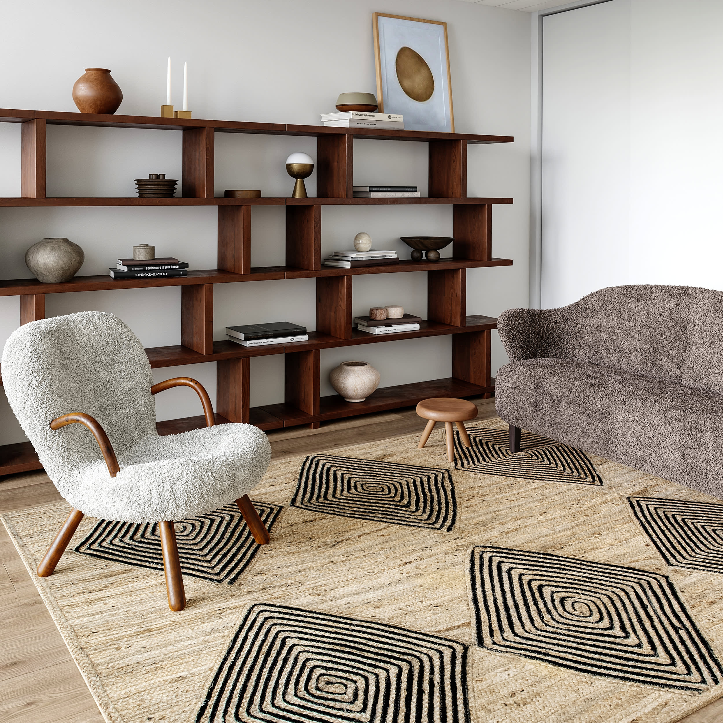 Axel Diamond Jute Rug | Natural - Image 2